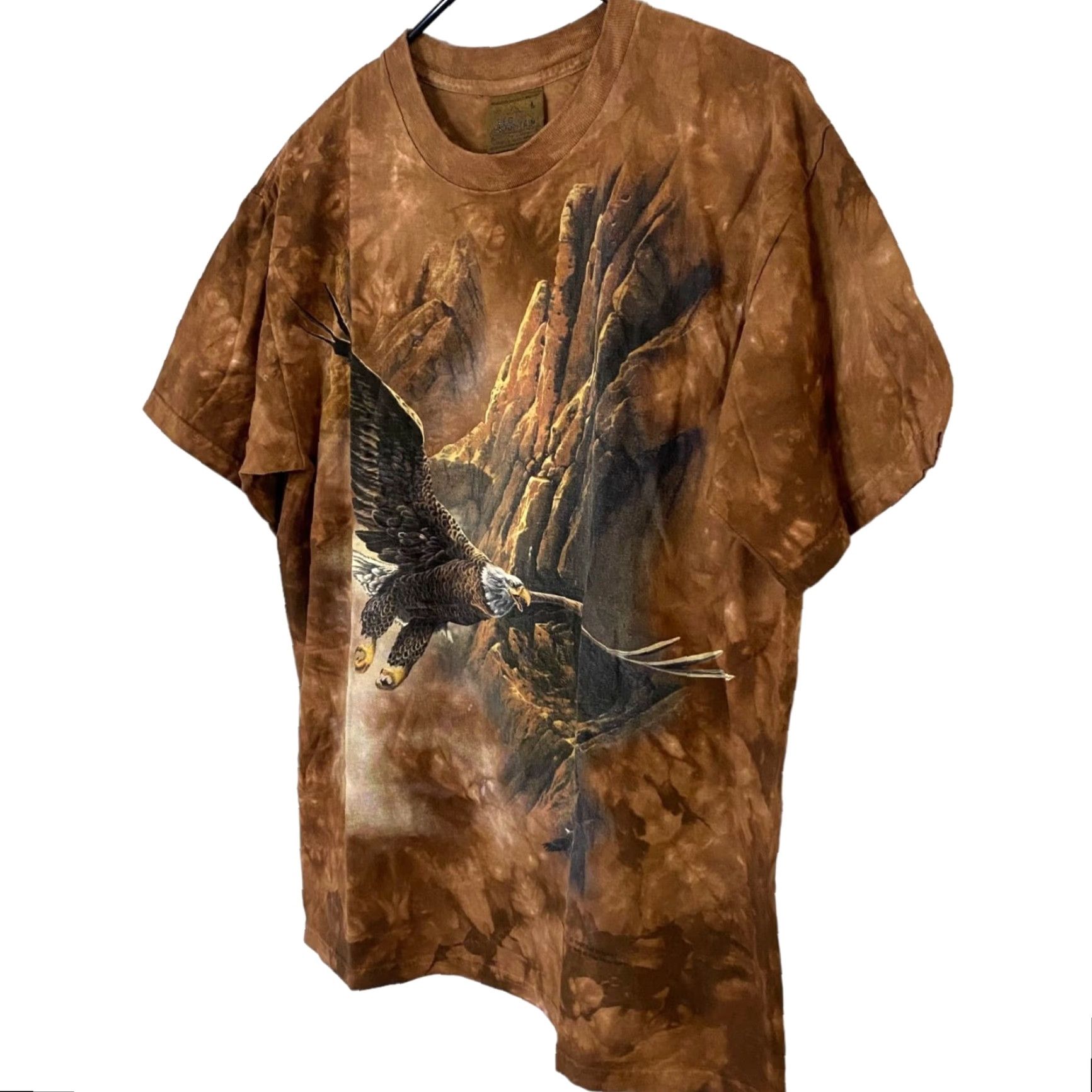 The Mountain VINTAGE The Mountain Bald Eagle Tie Dye T-Shirt Brown 90s Graphic Crew Neck Mens Large Regular Size, 100% Cotton Size US L / EU 52-54 / 3 - 2 Thumbnail