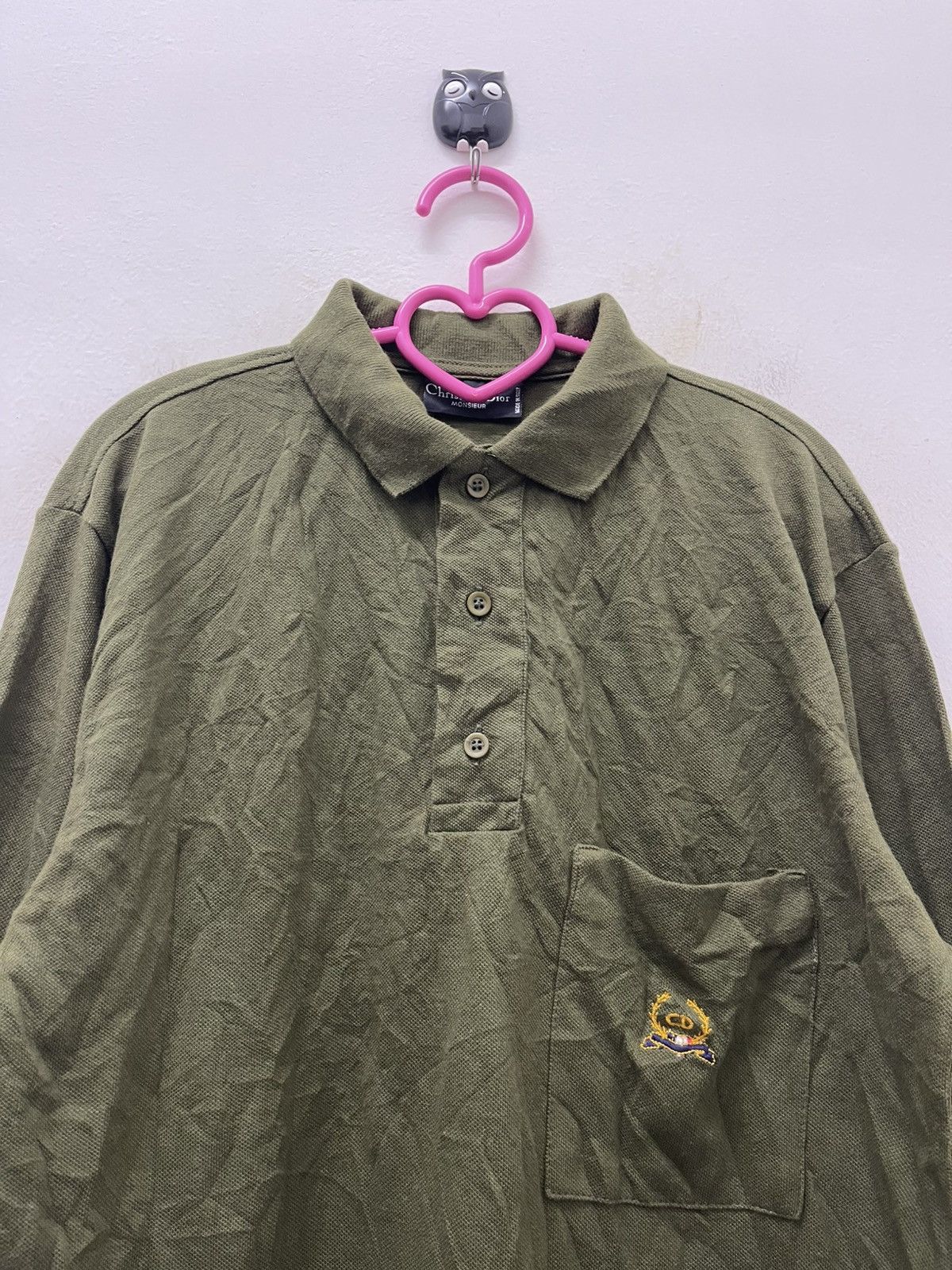 Christian Dior Monsieur Rare Vintage CHRISTIAN DIOR Monsieur Olive Polo Size US M / EU 48-50 / 2 - 2 Thumbnail