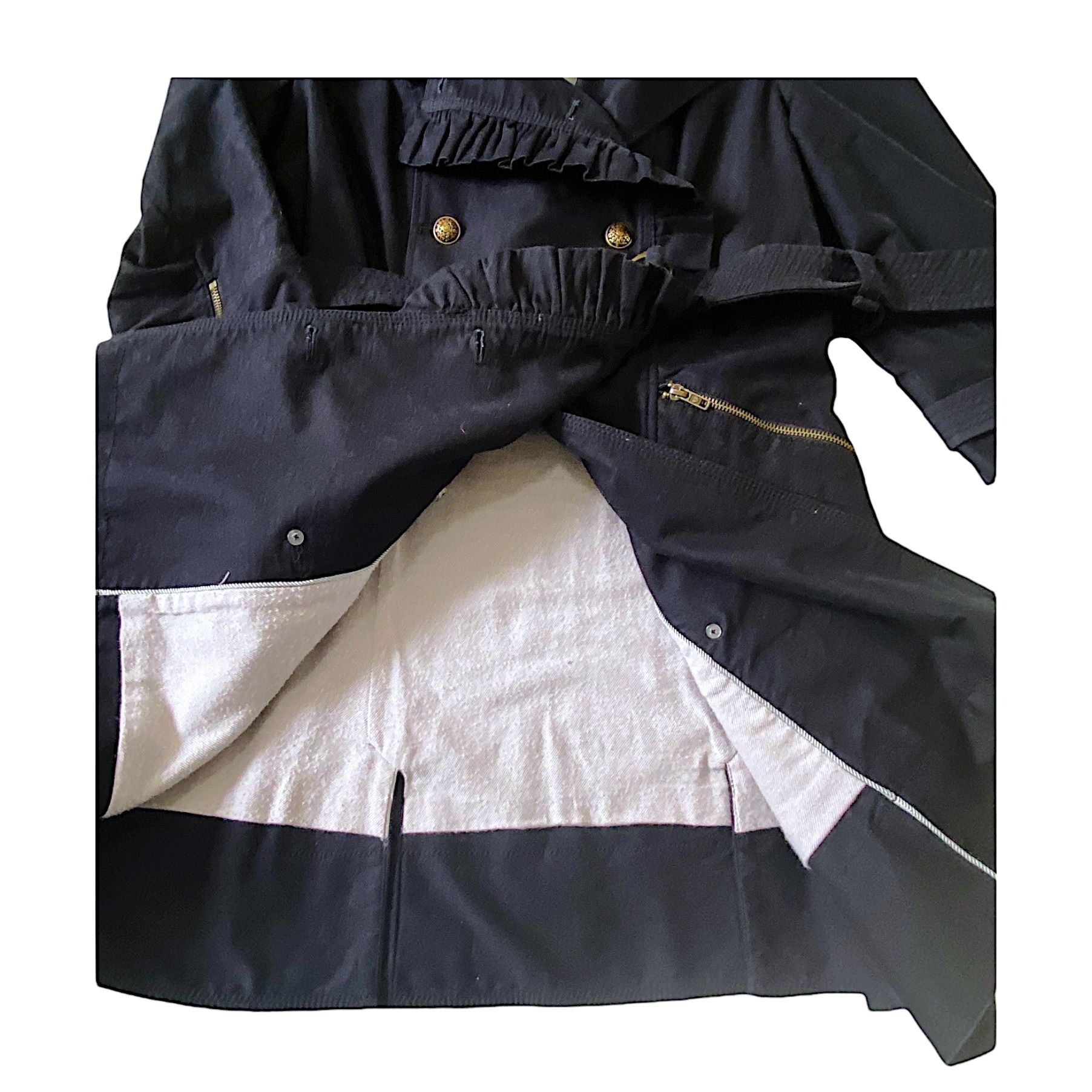 Juicy Couture Juicy Couture Ruffle Trench Coat XL Navy Belted Y2K Rare Size XL / US 12-14 / IT 48-50 - 10 Thumbnail