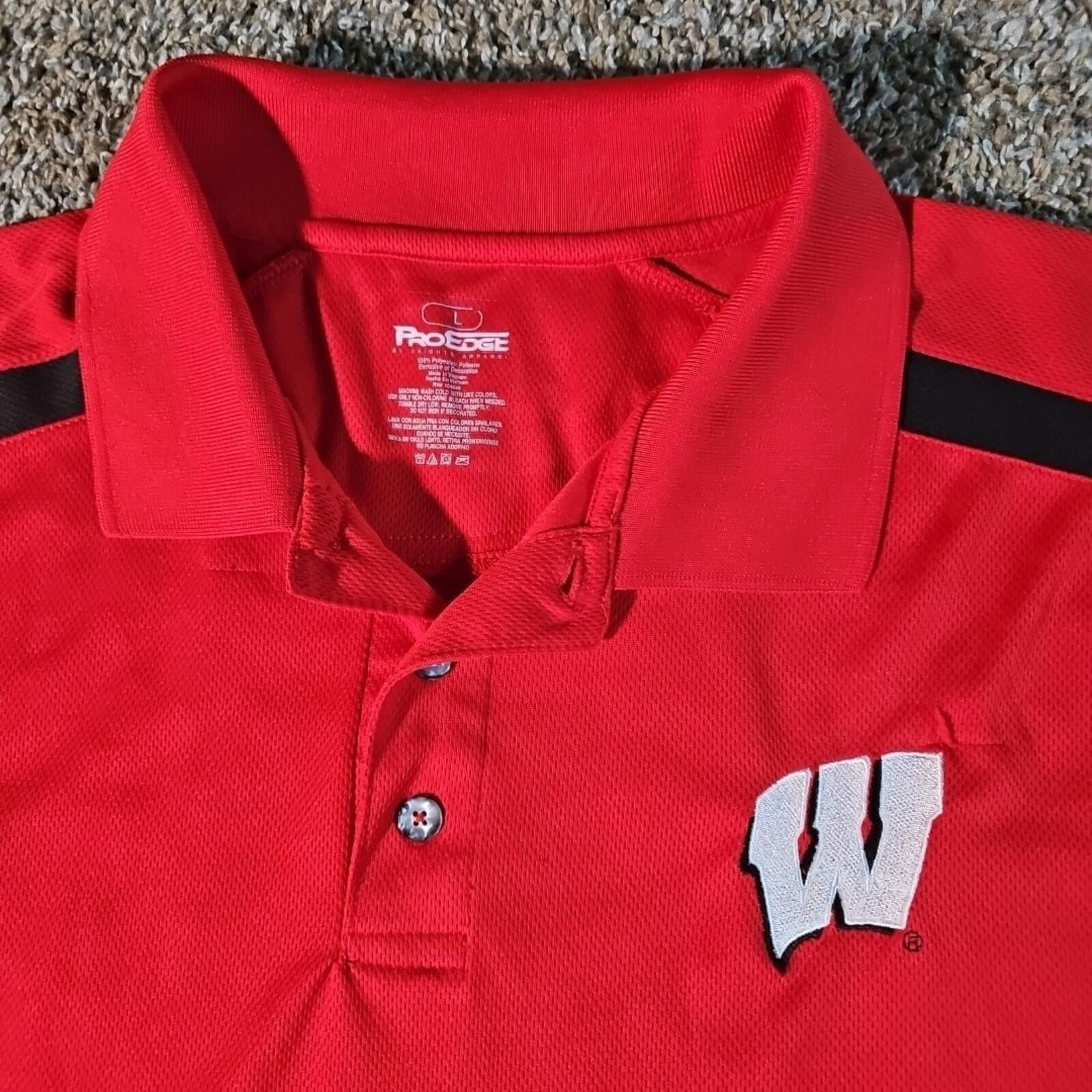 Other Pro Edge L Wisconsin Badgers Polo Size ONE SIZE - 2 Thumbnail
