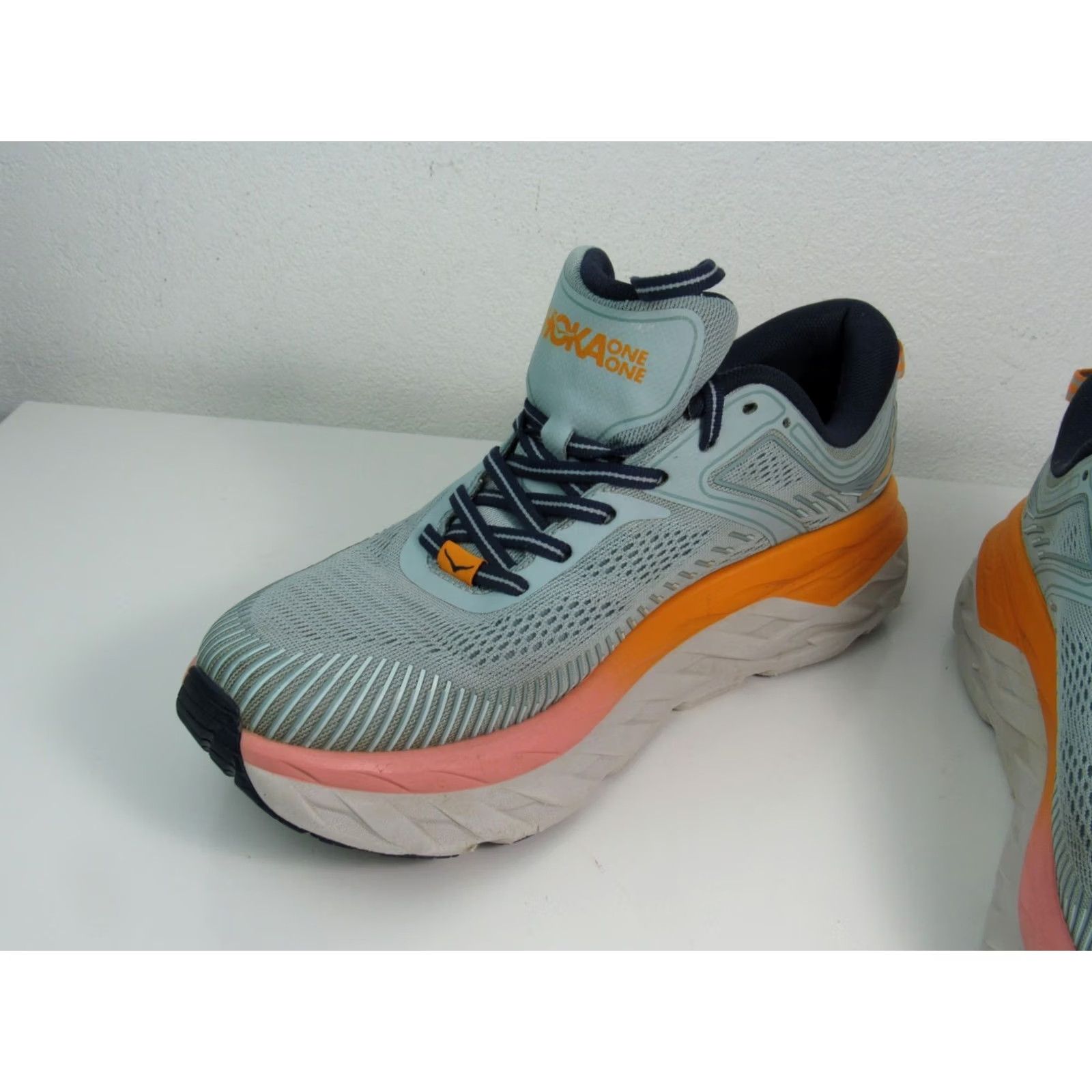 Vintage Hoka One One Womens BONDI 7 Running Sneakers Orange Gray Size 9 Athletic Size US 9 / IT 39 - 6 Thumbnail