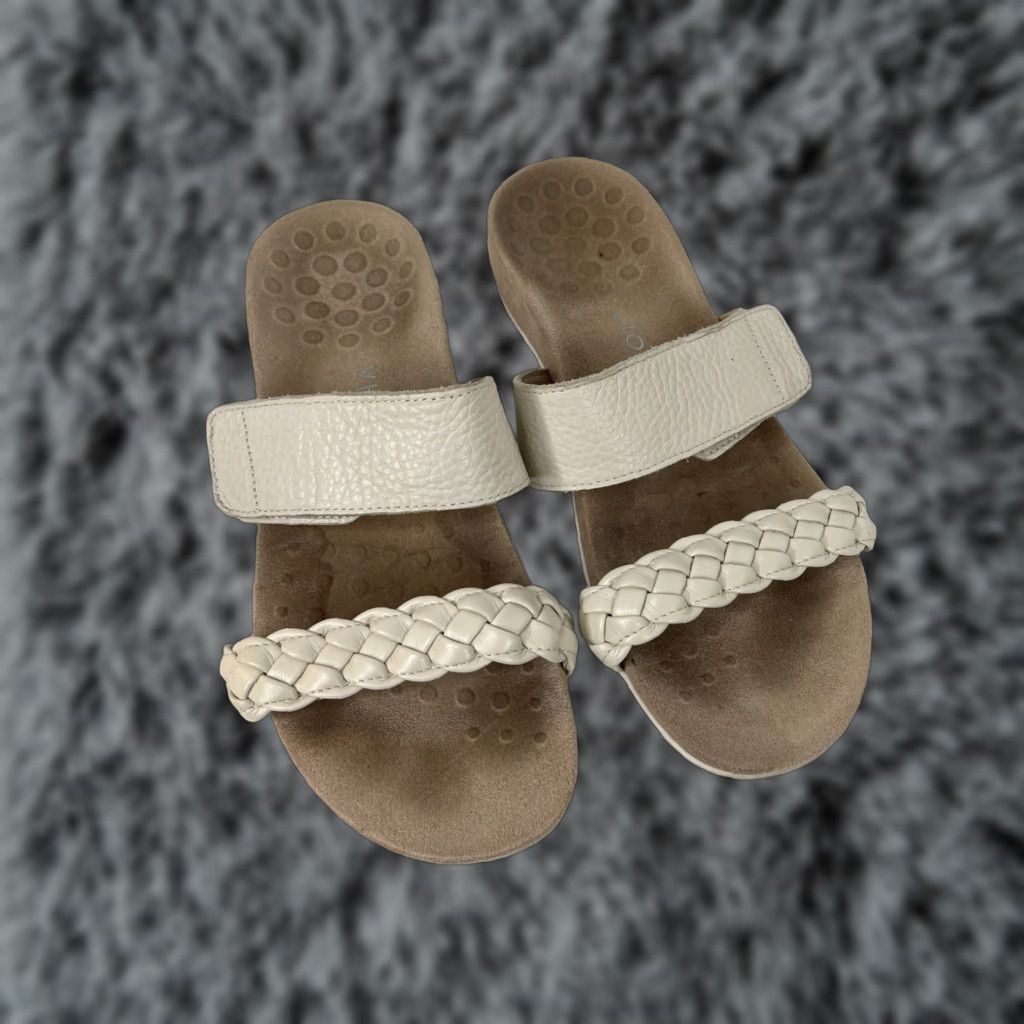 Vionic Jeanne Women's Slide Sandal Cream Shoes Size 9 Comfort Arch Support in Ivory