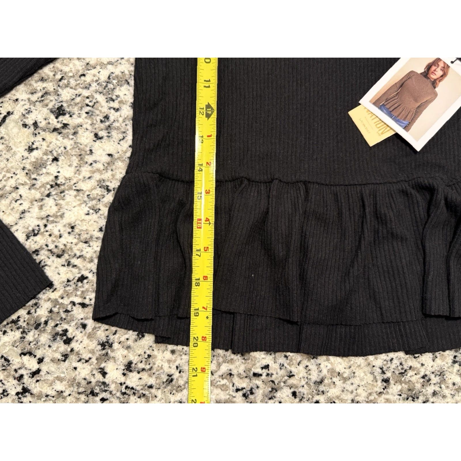 Nation LTD NATION LTD Women Black Long Sleeve Peplum Turtleneck Top Sz Small Size S / US 4 / IT 40 - 2 Thumbnail