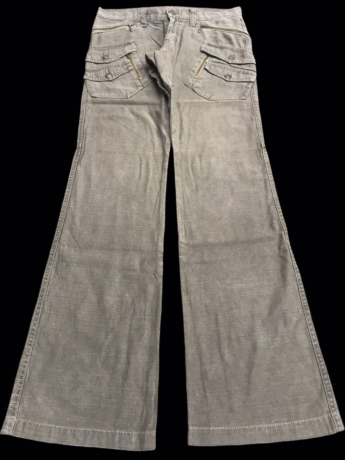 💥FLARE💥TORNADO MART Low Rise Flare Multipockets Pant F34