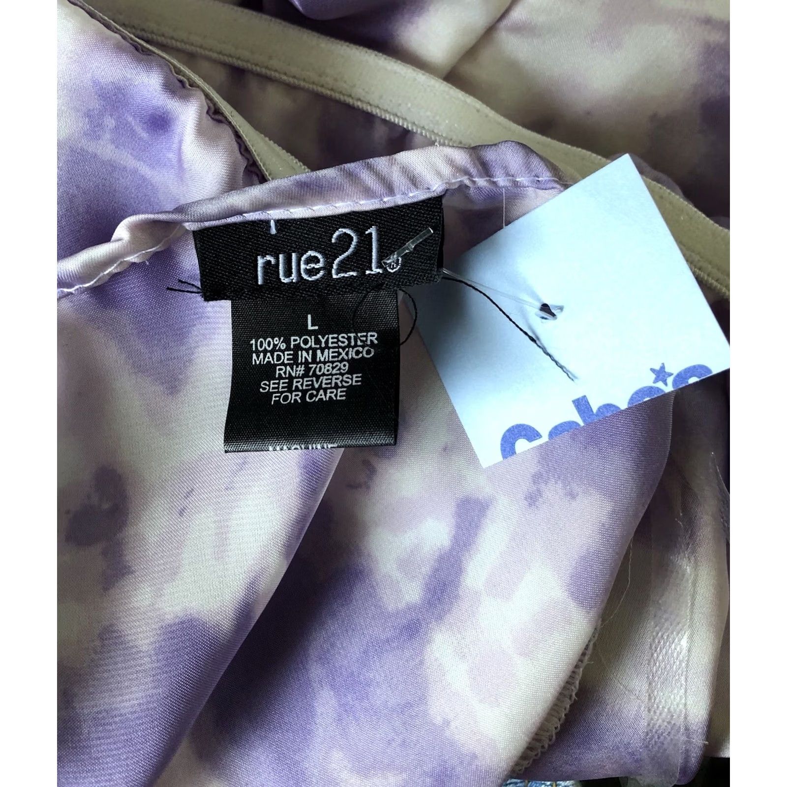 Vintage VINTAGE NWT silky handkerchief halter top L jrs purple TieDye tie front Y2K boho hippie Size L / US 10 / IT 46 - 3 Thumbnail