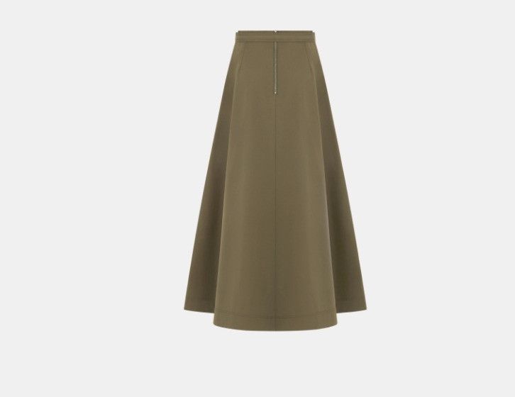 Dior o1w1db10325 417J38A Belted Midi Skirt in Khaki Size 25" / US 0 / IT 36 - 2 Thumbnail