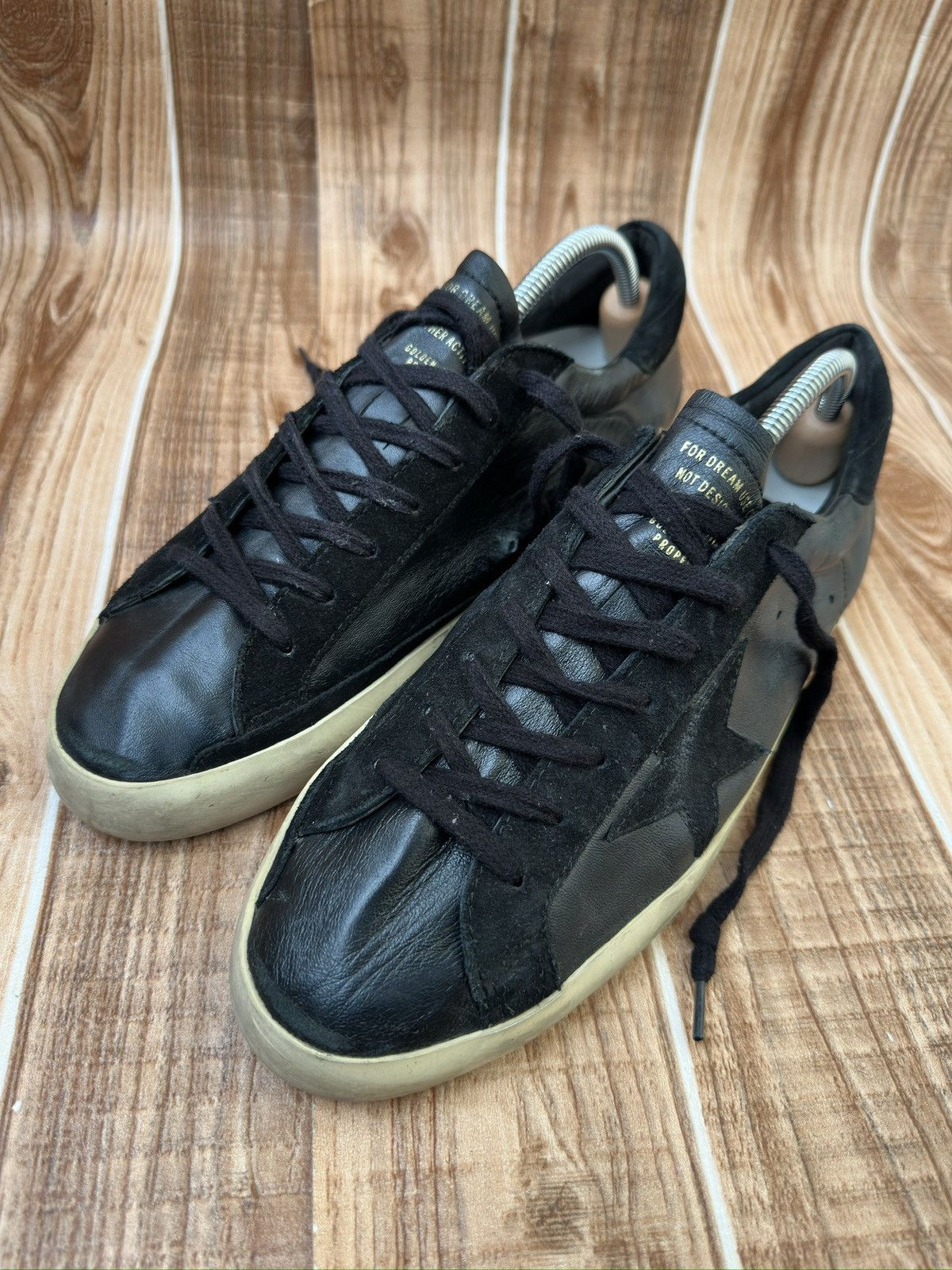 Golden Goose Golden Goose Superstar GGDB Black Leather Low Top Sneaks Size US 11 / EU 44 - 2 Thumbnail