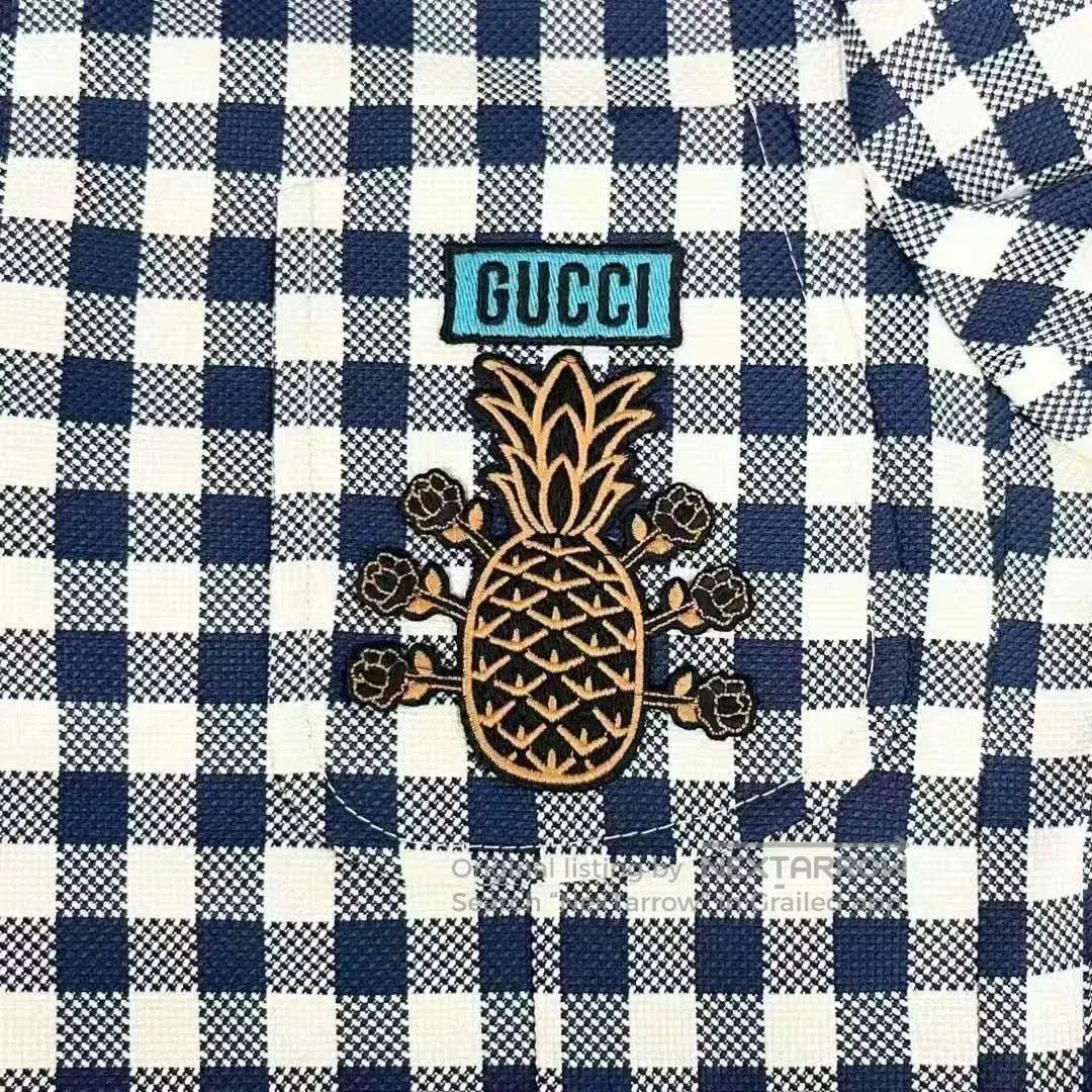 Gucci gucci blue and white checkered embroidered jacket. Size US L / EU 52-54 / 3 - 5 Thumbnail