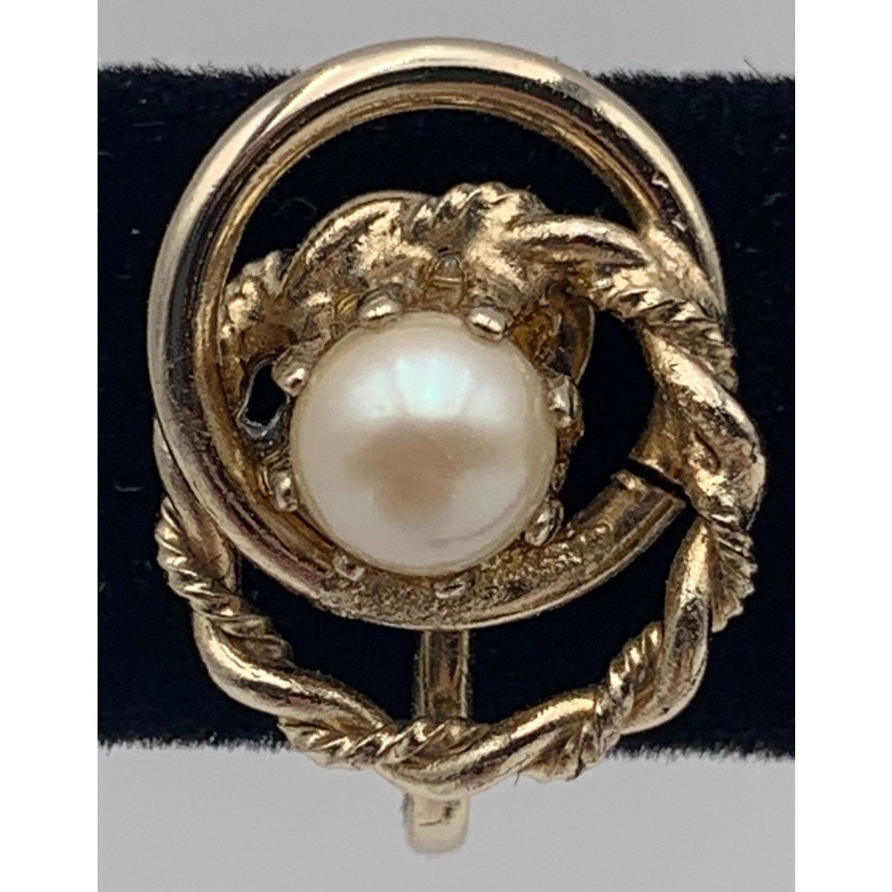 Other Earrings Gold Hoops Pearl Screw Back Vintage READ Size ONE SIZE - 7 Thumbnail