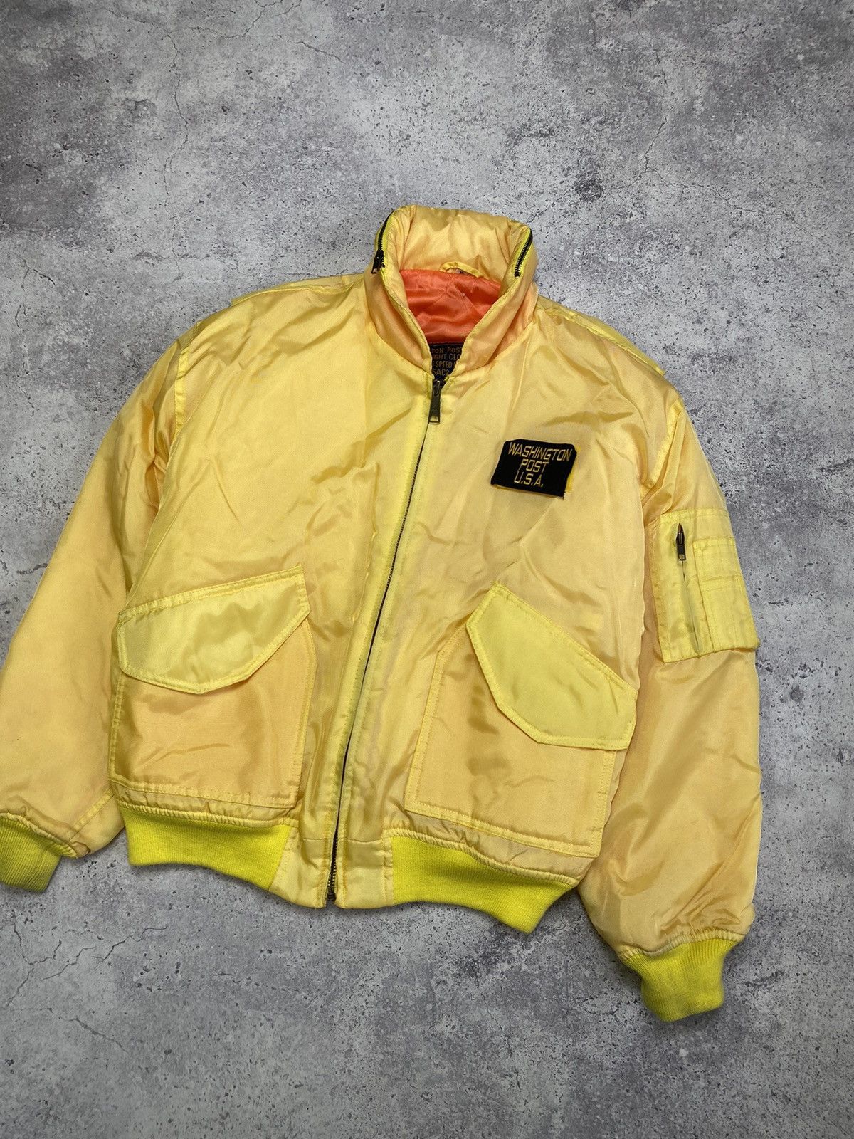 Alpha Industries 🇺🇸 Vintage Bomber Flight Jacket Washington Post USA Size US M / EU 48-50 / 2 - 9 Thumbnail