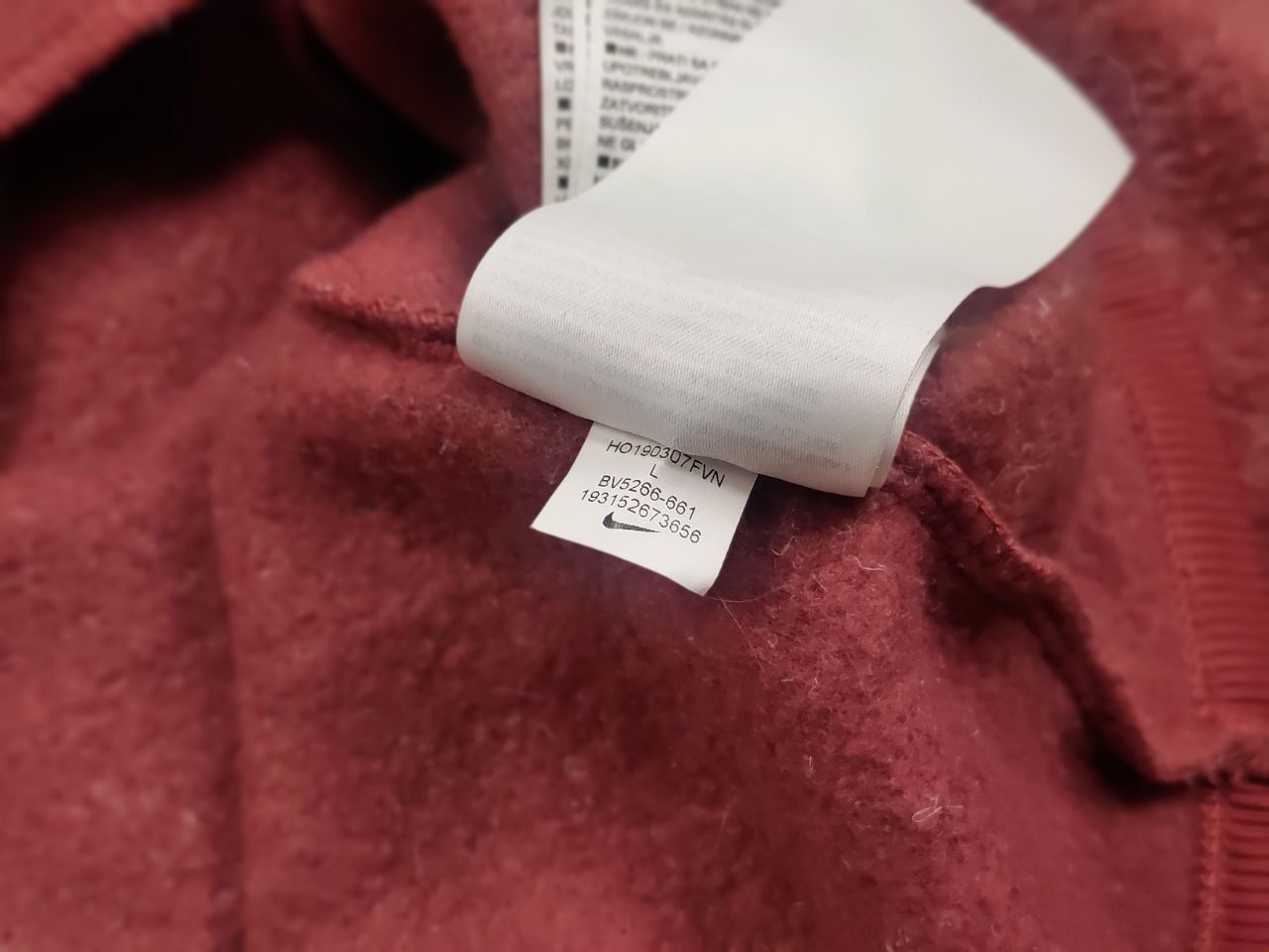 Nike Nike Fleece womens oversized zip-up burgundy Hoodie Size L / US 10 / IT 46 - 16 Thumbnail