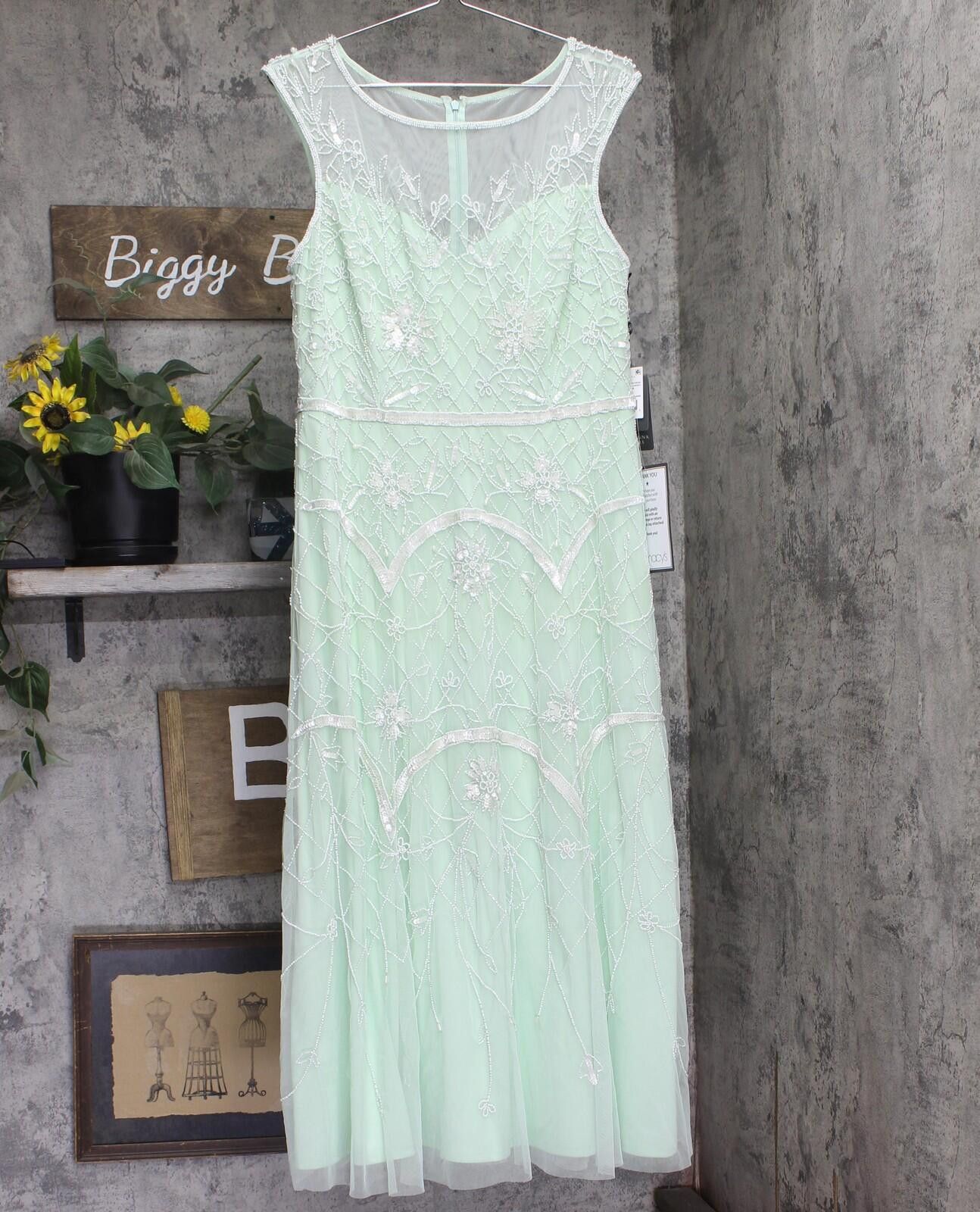 Other Adrianna Papell Midi Dress Gown Aloe Mist Green / Ivory 14 Size XL / US 12-14 / IT 48-50 - 1 Thumbnail