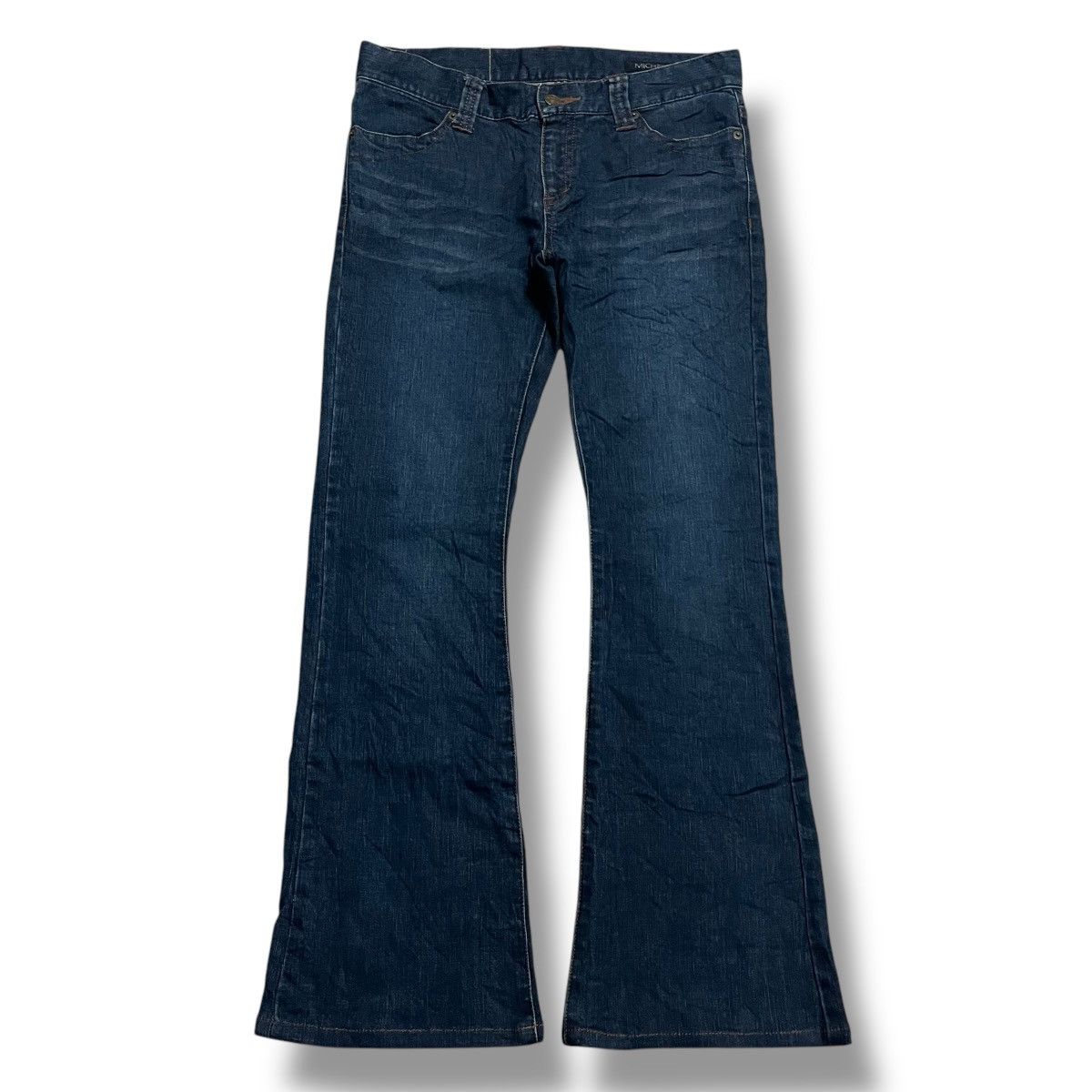 If Six Was Nine × Japanese Brand × Le Grande Bleu (L.G.B.) FLARE🔥 MICHEL KLEIN DENIM BLUE PANT Size 31" - 1 Thumbnail