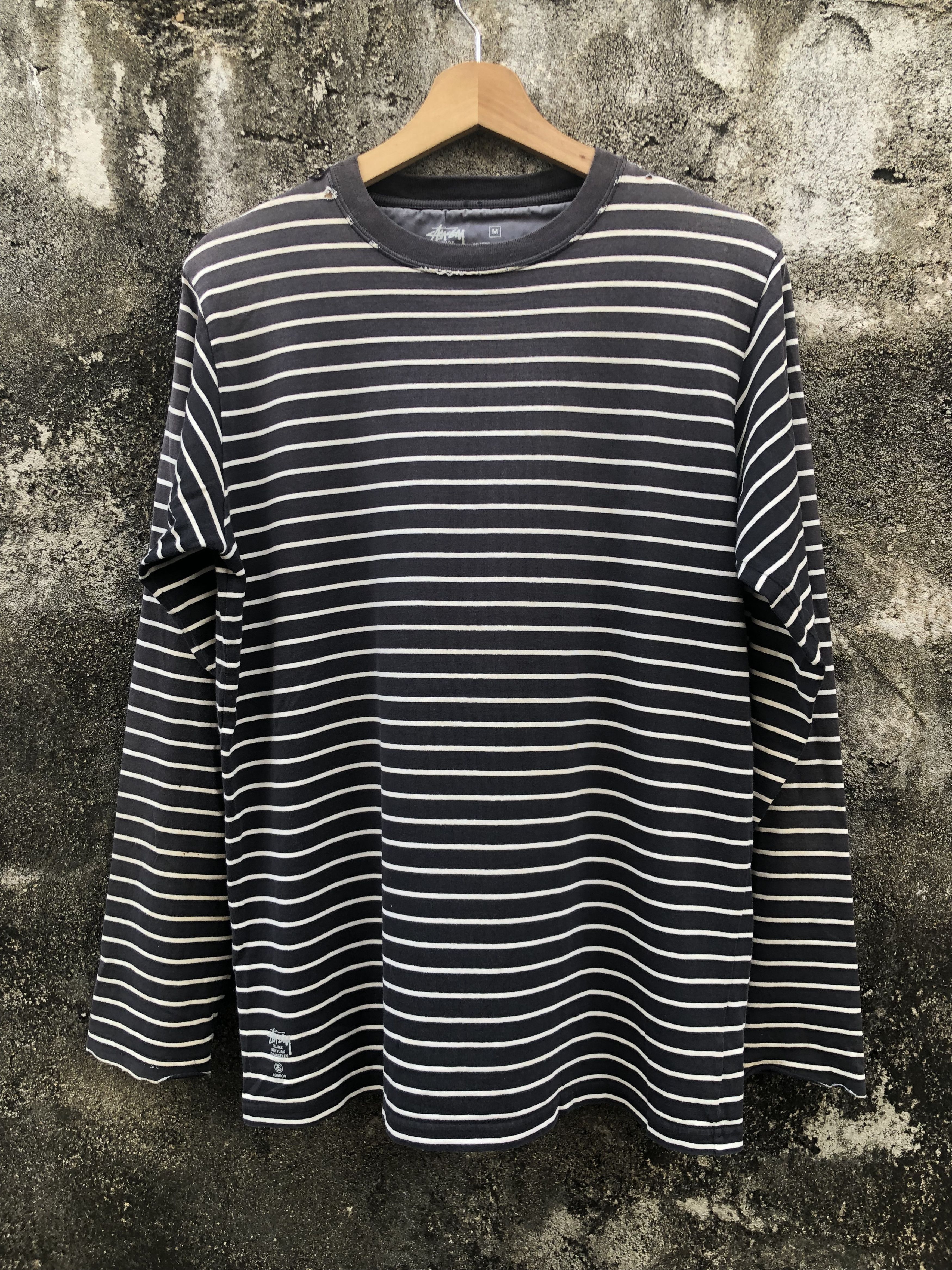 Stussy Striped LongSleeve Tee Distressed