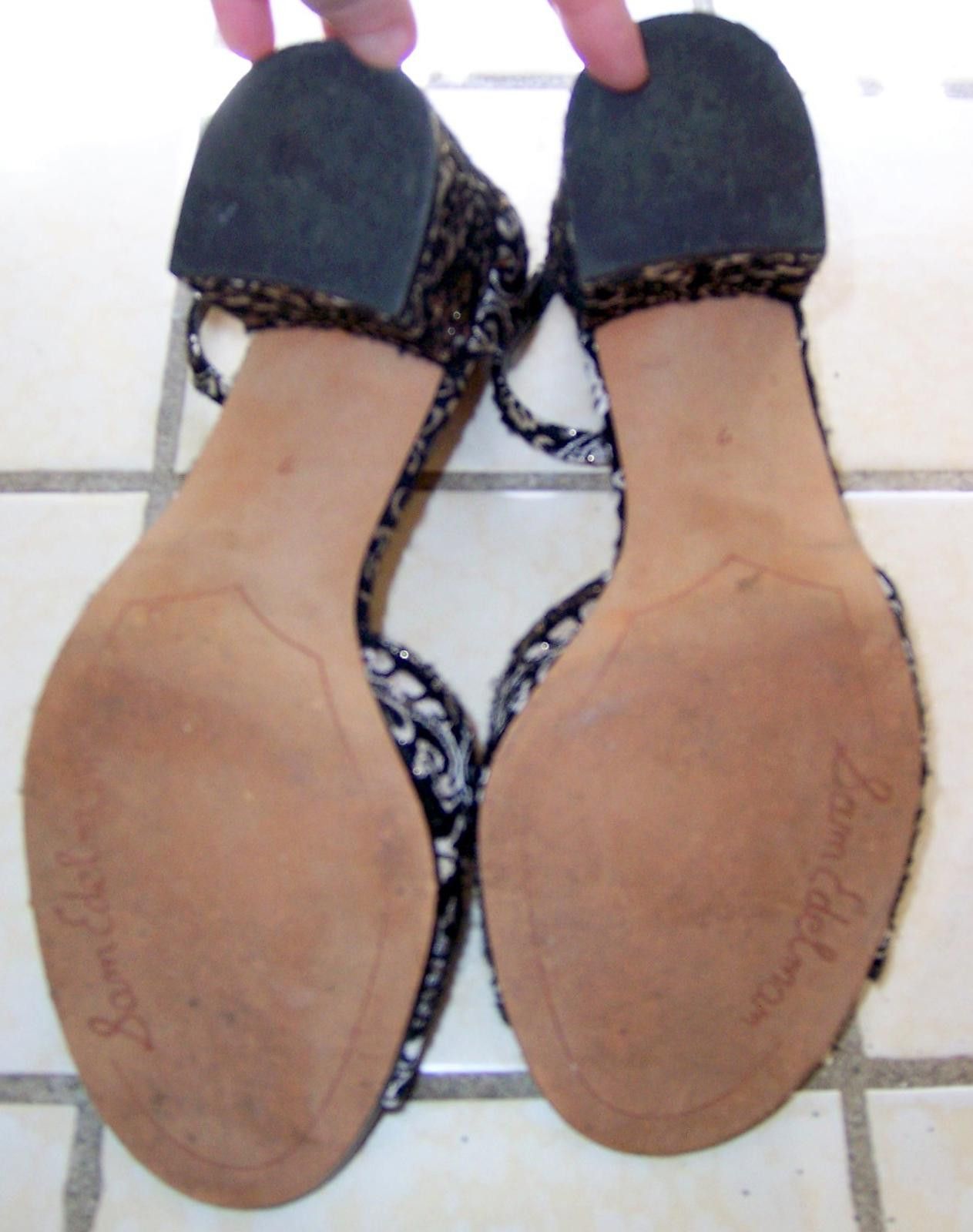 Sam Edelman Sam Edelman Paisley Black and Gold Brocade Block Heels 7 Size US 7 / IT 37 - 5 Thumbnail