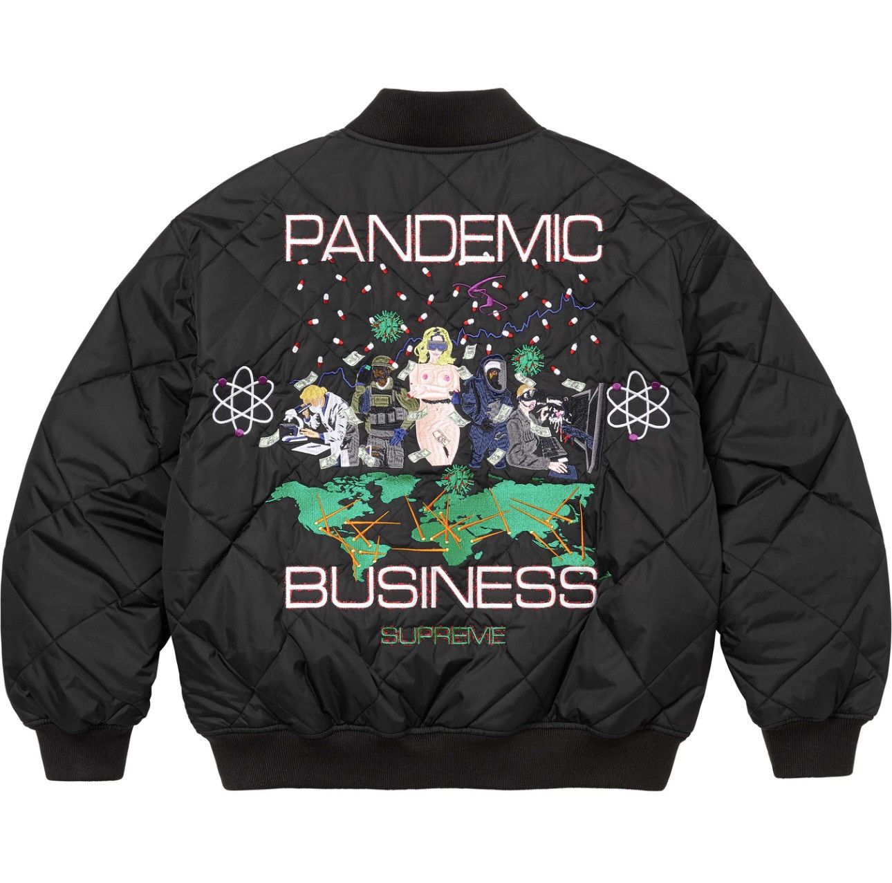Supreme SUPREME AOI PANDEMIC BUSINESS QUILTED WORK JACKET XL FW24 Size US XL / EU 56 / 4 - 2 Thumbnail