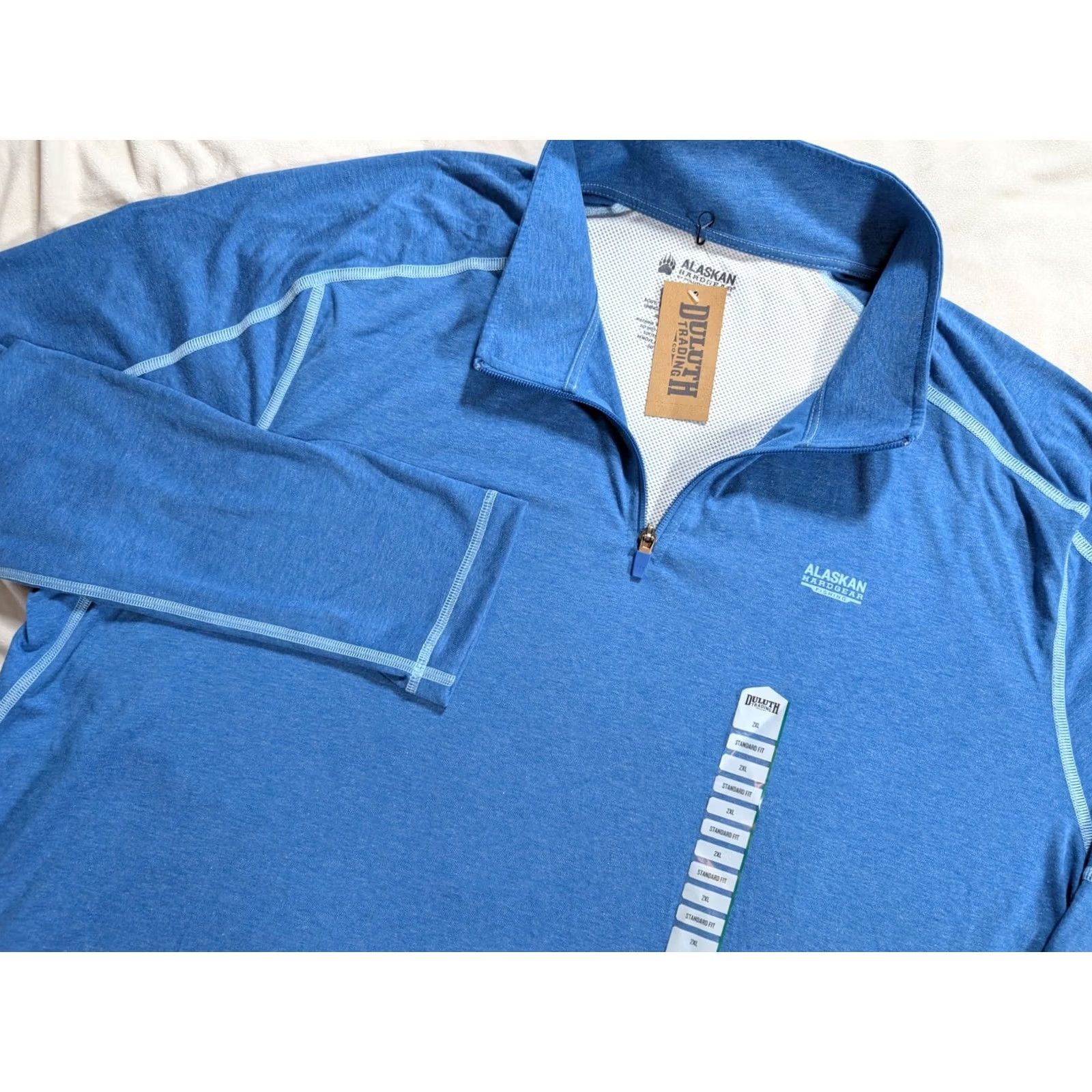 Vintage Duluth Alaskan Hardgear Fishing Shirt 2XL Blue 1/4 Zip Stretch UV Outdoors Vented Mens Regular Knit Shirt Size US XXL / EU 58 / 5 - 2 Thumbnail
