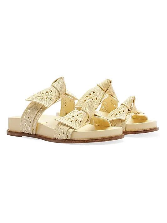Alexandre Birman os11x1225 Maxi Clarita Embroidered Sandals in Creamy Size US 8 / IT 38 - 2 Thumbnail