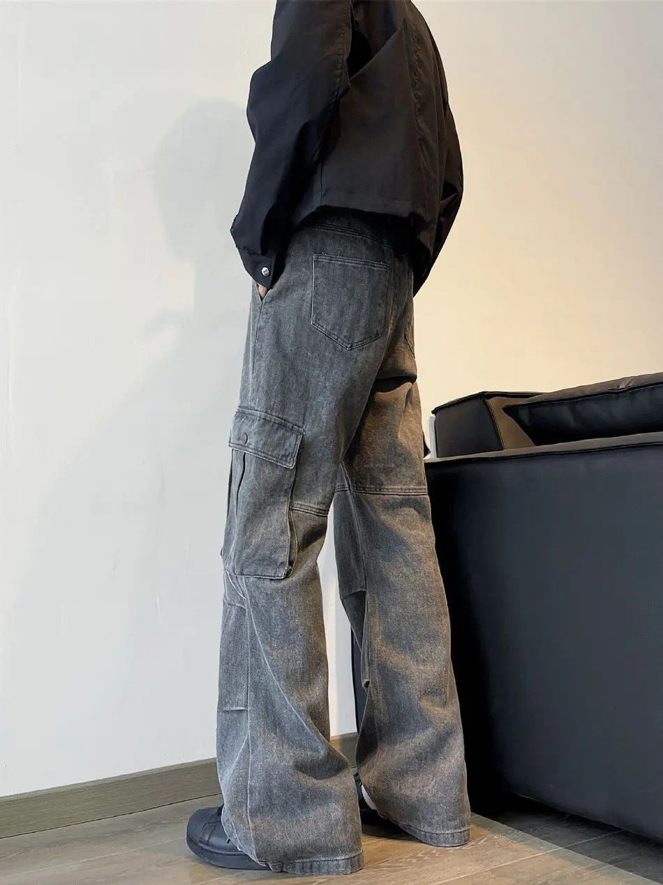 Japanese Brand Retro loose pocket micro flared jeans Size US 32 / EU 48 - 3 Thumbnail