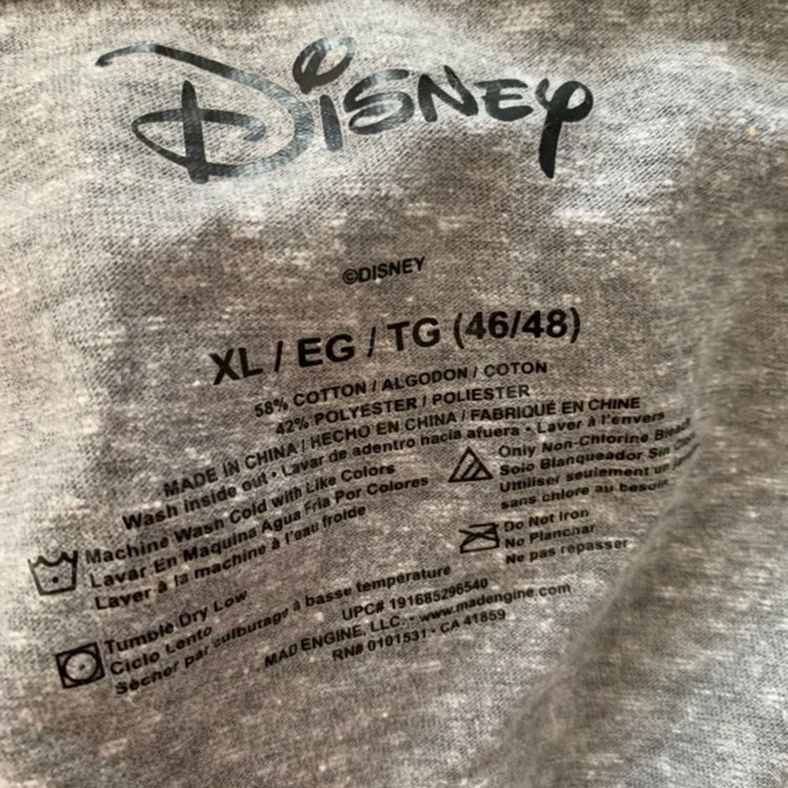 Disney Disney Men's Size XL T-Shirt Mickey Mouse Gray Classic Size US XL / EU 56 / 4 - 6 Thumbnail