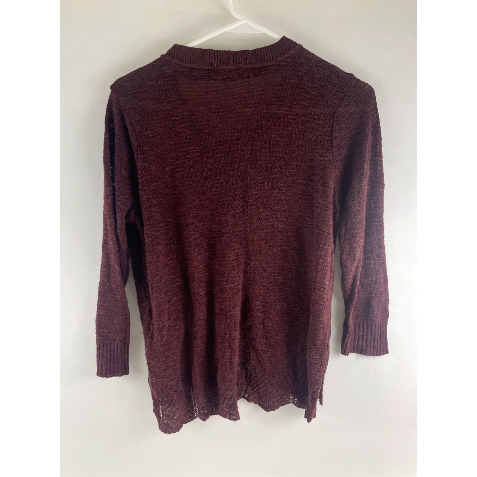 Vintage Maurices Sweater Shirt Womens Medium Burgundy Pullover Knitted Scoop Neck Key Hole Modern Vintage No Size M / US 6-8 / IT 42-44 - 2 Thumbnail