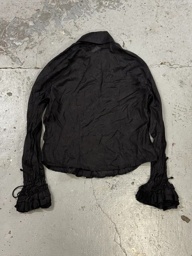 Just Cavalli AW2003 Cavalli Black Crinkled Shirt Size S / US 4 / IT 40 - 4 Thumbnail