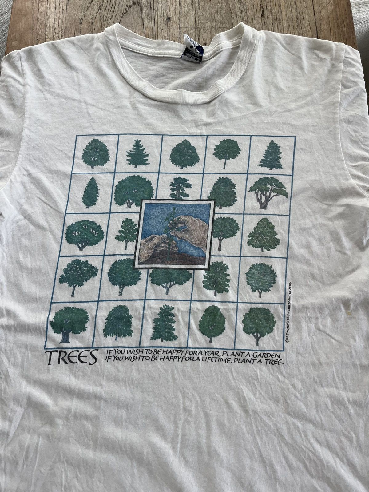 Vintage Vintage TREES Artwork Design 85’s by Jim morris Tshirt Size US S / EU 44-46 / 1 - 3 Thumbnail