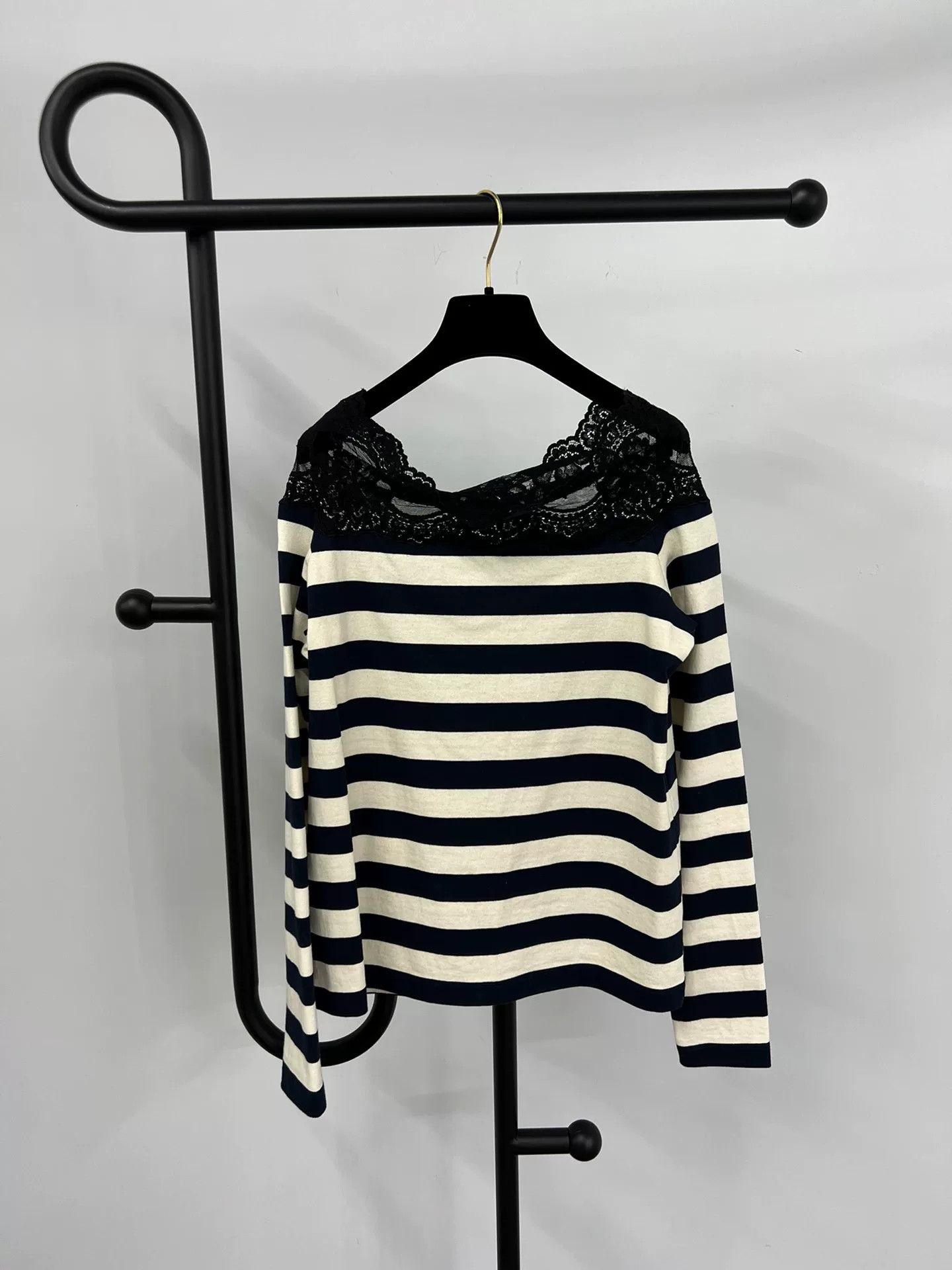 Miu Miu MiuMiu Lace Stripe One-shoulder Knit Top Size XS / US 0-2 / IT 36-38 - 1 Thumbnail