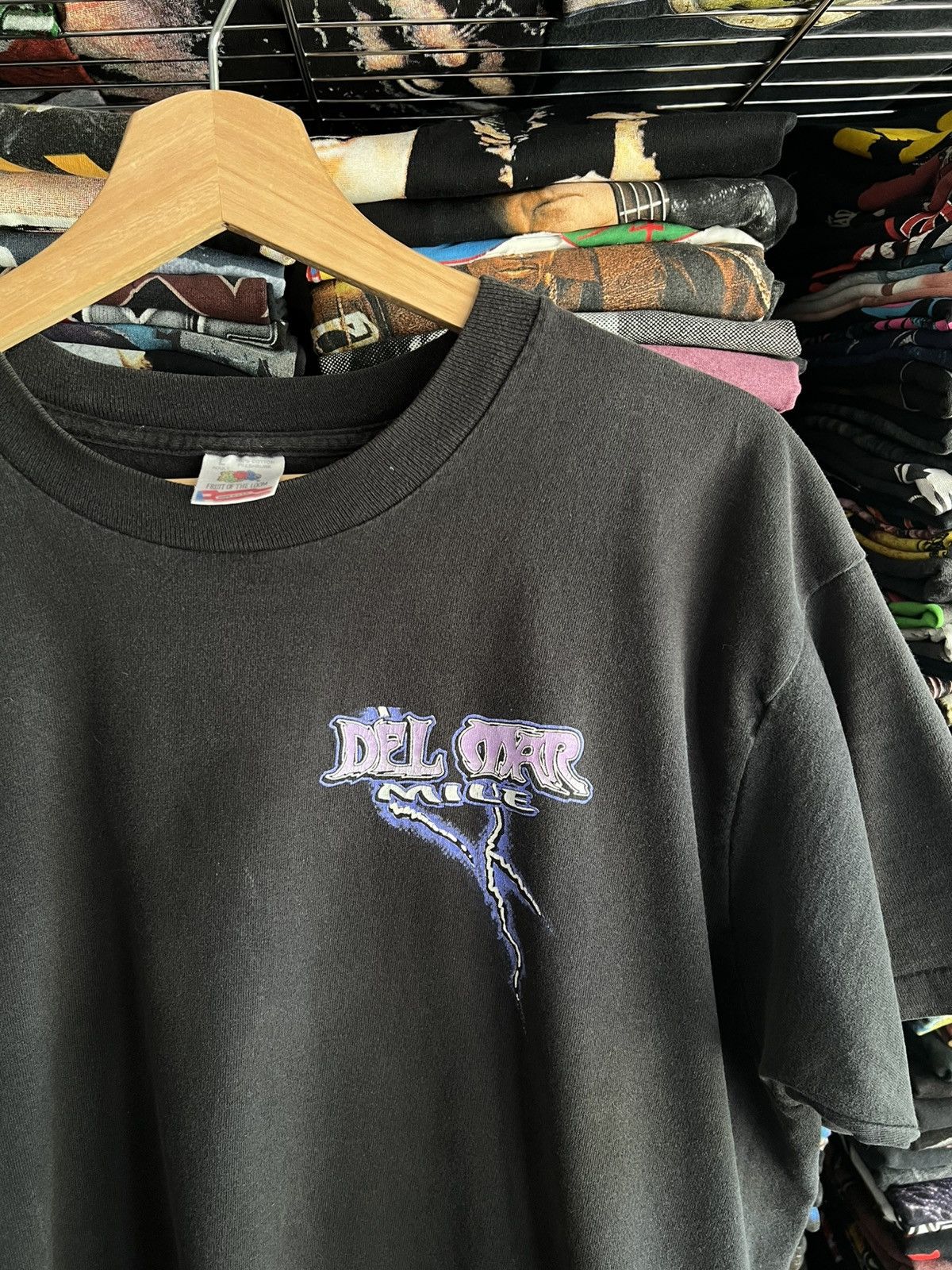 Vintage 90s Del Mar Mile Thunder Lighting Single Stitch NASCAR Tee Size US L / EU 52-54 / 3 - 2 Thumbnail