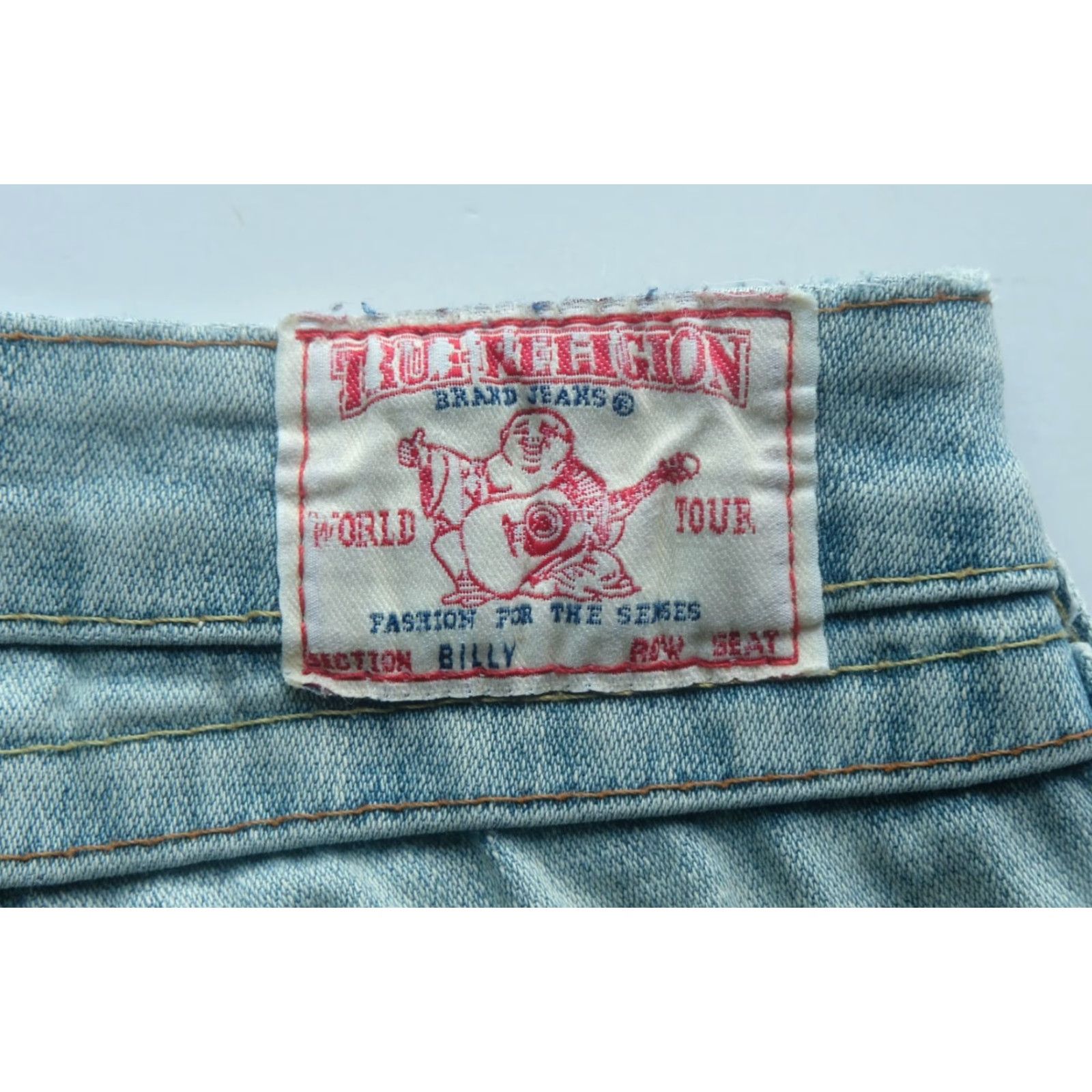 True Religion VINTAGE True Religion Made In USA Billy Mended Distressed Denim VTG Y2K Jeans Men SZ 31 32"W 41"L 33" Inseam Blue Cotton Blend, Cotton Jeans Mens 33 Size US 31 - 4 Thumbnail