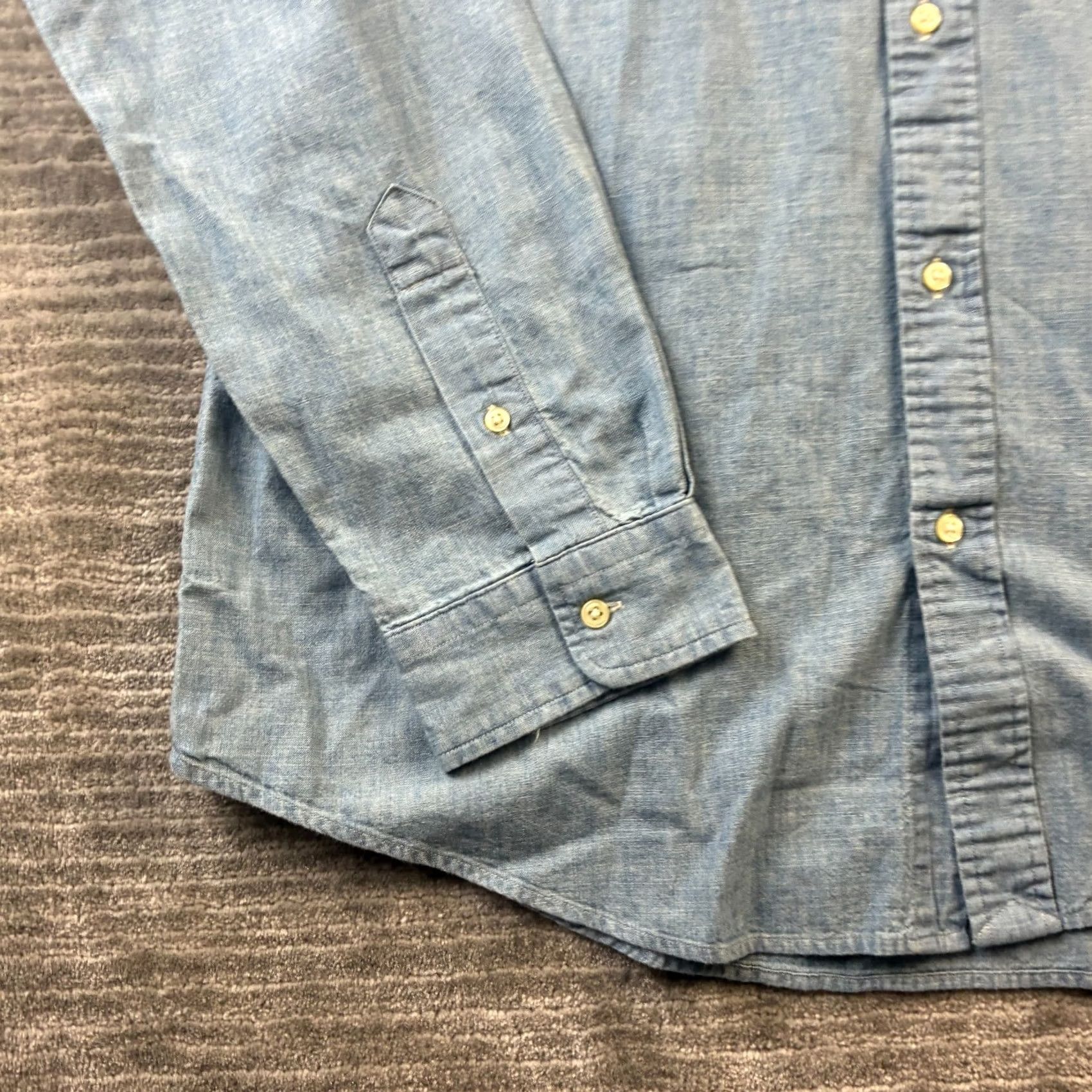 Polo Ralph Lauren Polo Ralph Lauren Shirt Mens 2XL Blue Chambray Button Up Cotton Shirt Long Sleeve Button-Down Collared Casual Classic Size US XXL / EU 58 / 5 - 6 Thumbnail