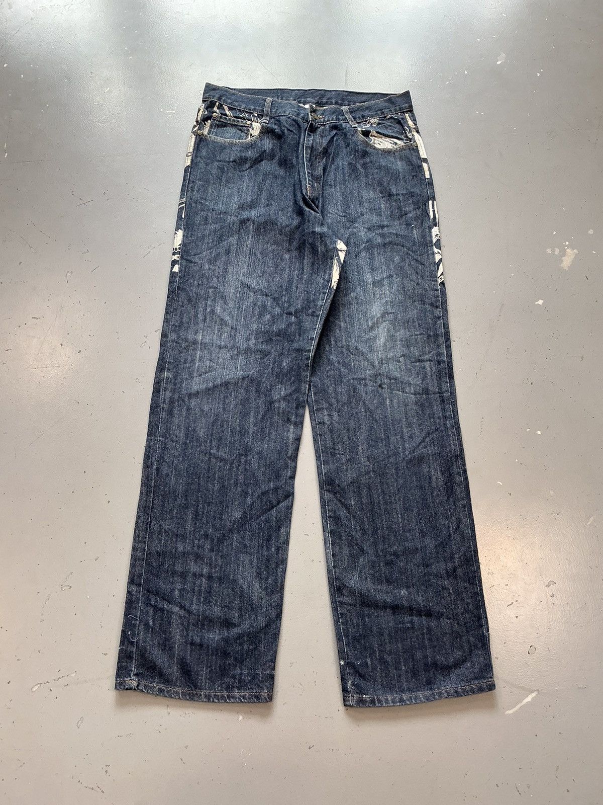 Designer × Vintage Vintage parish crazy patterns printed straight fit denim Size US 35 - 2 Thumbnail
