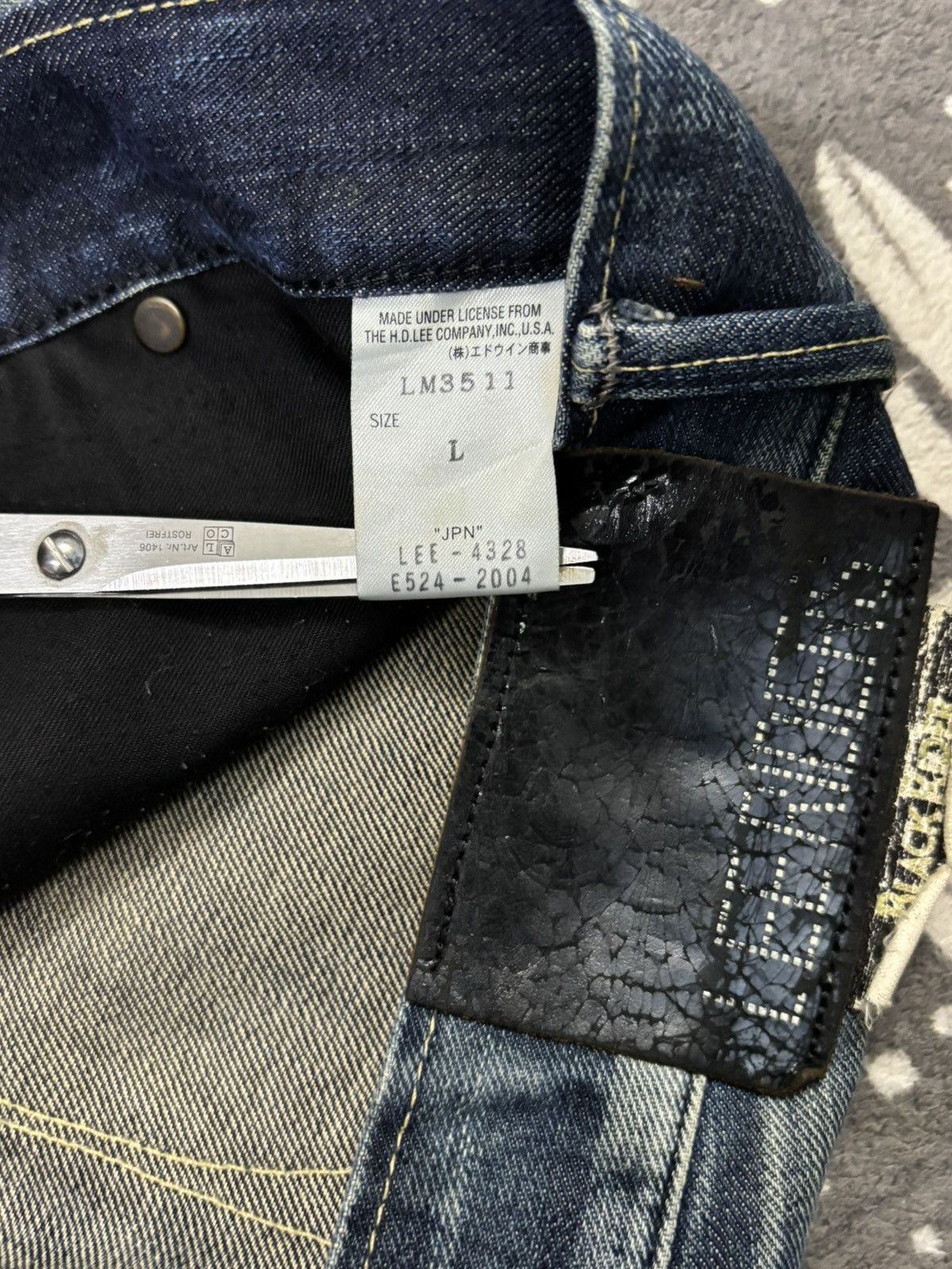 Lee × Number (N)ine Lee Black Riders Mud Wash Slim Straight Distressed Jeans Size US 34 / EU 50 - 18 Thumbnail