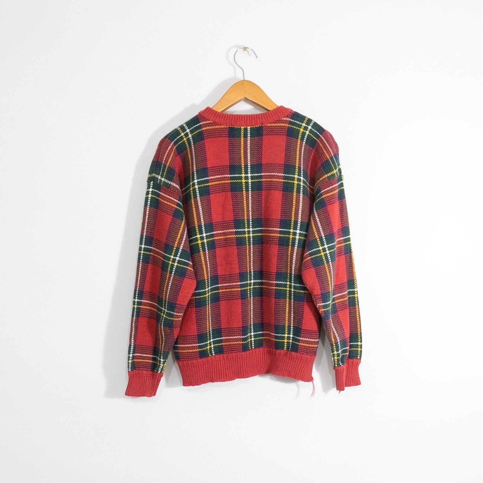 Vintage Vintage Tartan Plaid Cotton Knit Sweater Large - Distressed Size US L / EU 52-54 / 3 - 5 Thumbnail