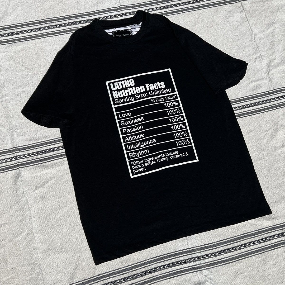 Denim & Flower Latino Nutrition Facts Tee Size US M / EU 48-50 / 2 - 2 Thumbnail