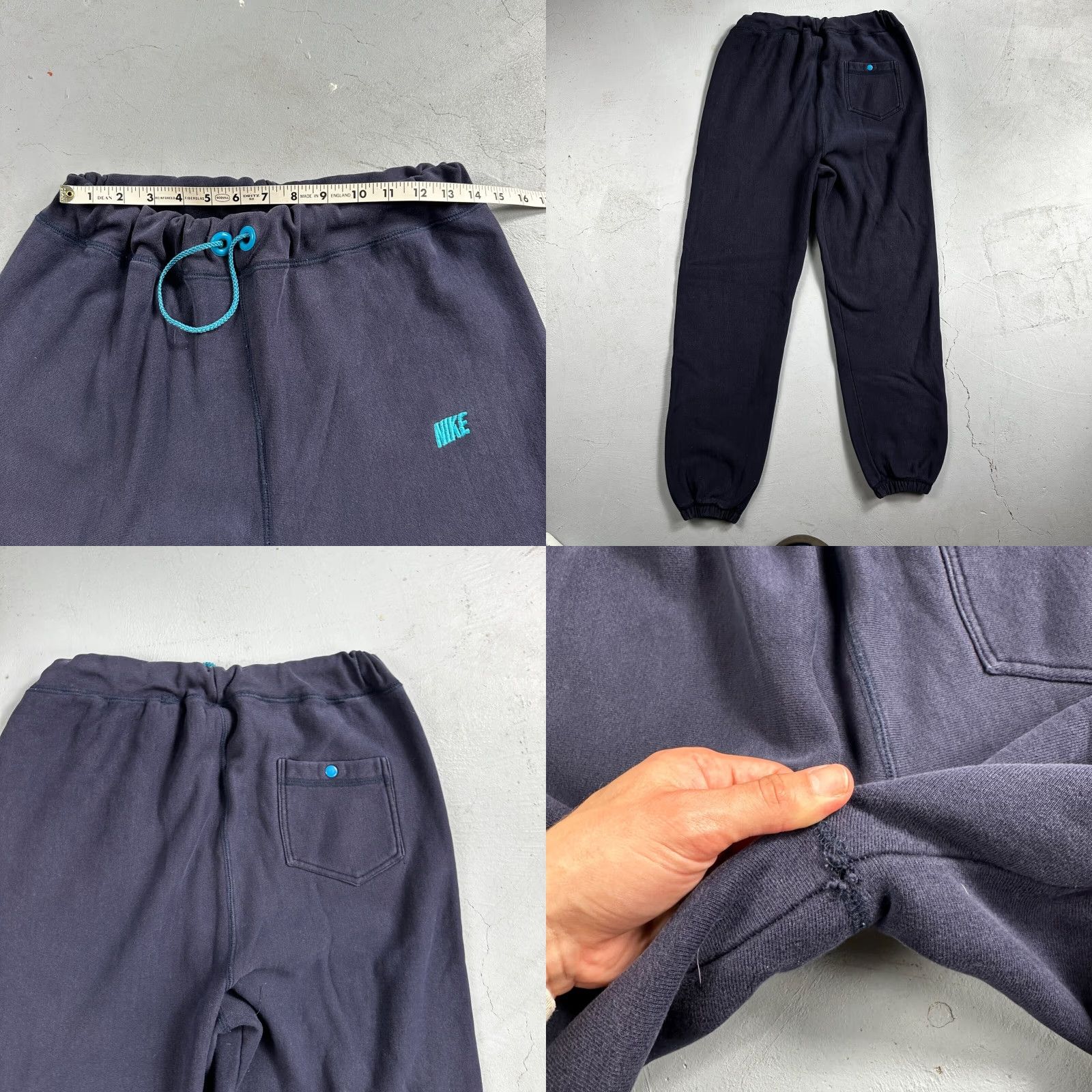 Nike VINTAGE Nike Sweatpants 90s Mens M Navy Swoosh Logo Jogger Casual Classic Retro Gym Pants Masculine Size US 31 - 8 Thumbnail
