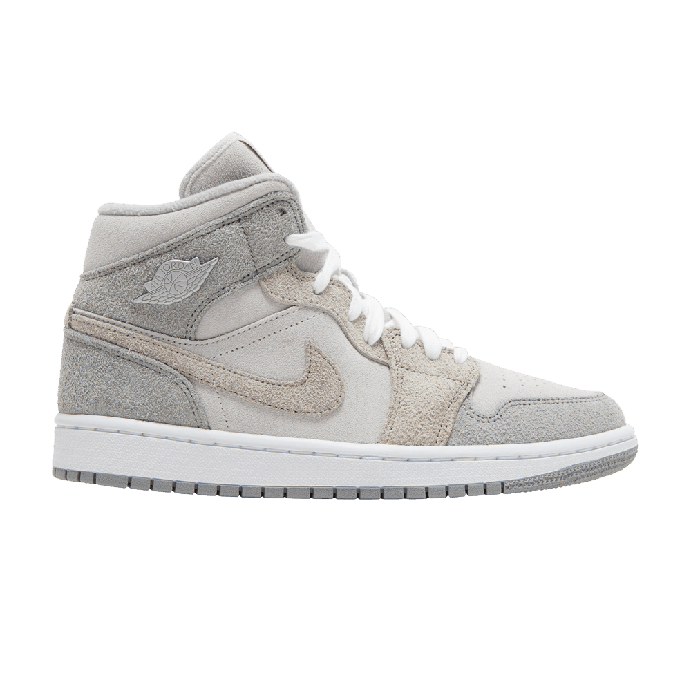 image of Wmns Air Jordan 1 Mid Se Particle Grey Shoes, Women's (Size 5)