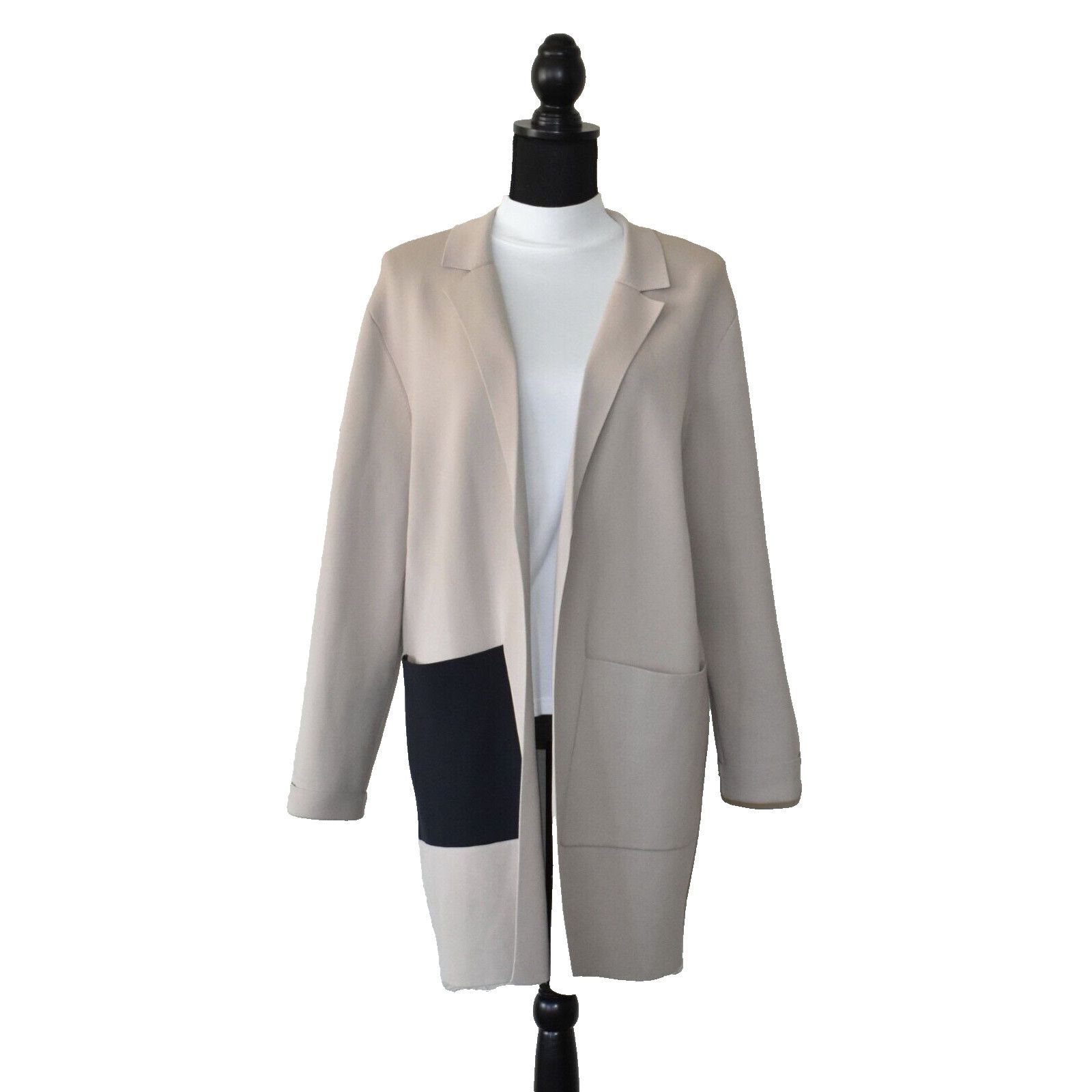 Cos COS Nude Knit Colorblock Pockets Open Front Blazer Jacket M Size M / US 6-8 / IT 42-44 - 1 Thumbnail