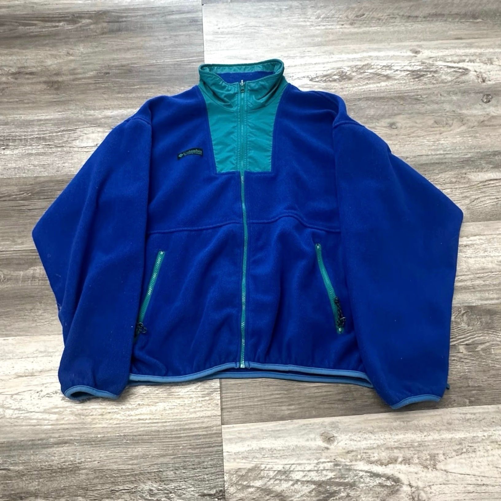 Altea VINTAGE Columbia Jacket Teal Blue Mens Large Zip Up Fleece Windbreaker Gorpcore Aqua Berry 90s Size US L / EU 52-54 / 3 - 2 Thumbnail