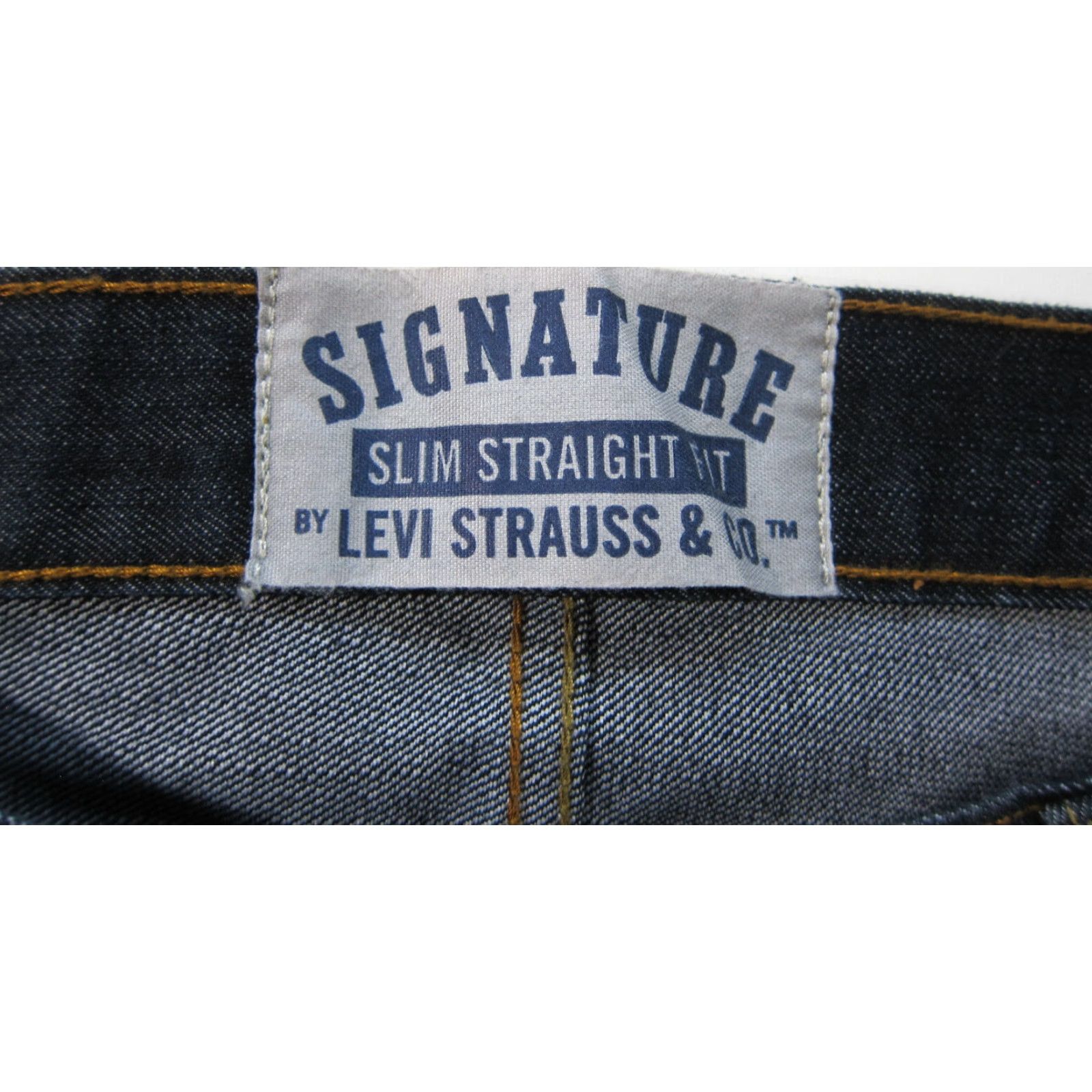 Levi's Levi's Signature Cotton Stretch Dark Wash Slim Straight Fit Jeans Men 30 Size US 30 / EU 46 - 3 Thumbnail