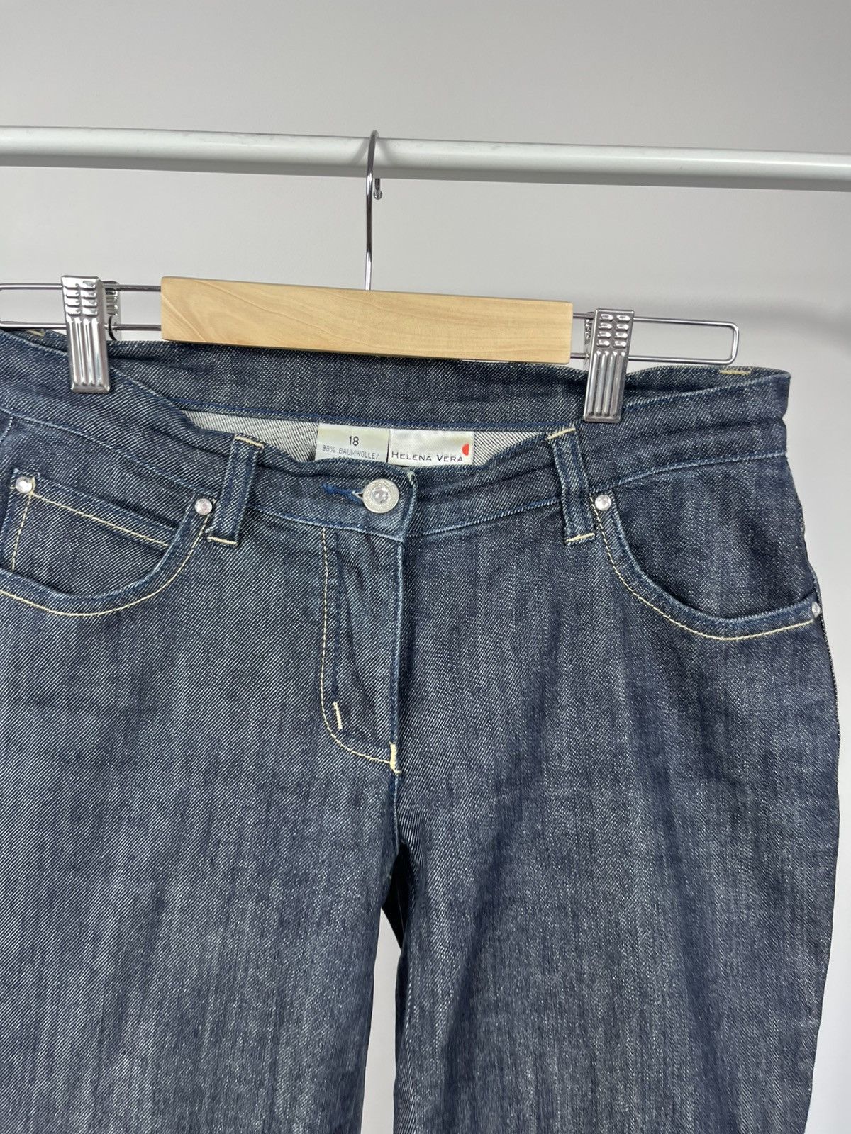 Other Y2K Studded Dark Wash Denim Jeans Rhinestone Back Pockets Size 27" / US 4 / IT 40 - 9 Thumbnail
