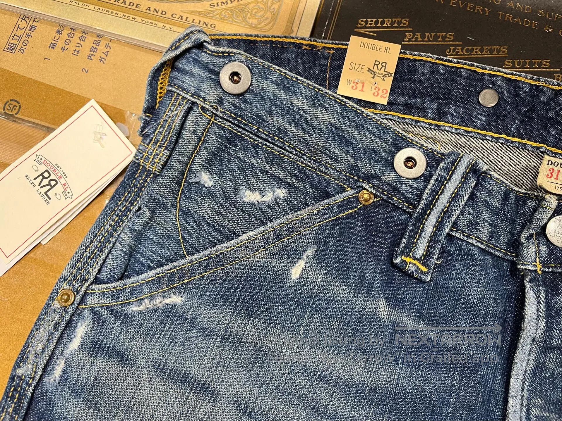 RRL Ralph Lauren RRL Distressed Denim Jeans by Ralph Lauren. Size US 32 / EU 48 - 4 Thumbnail