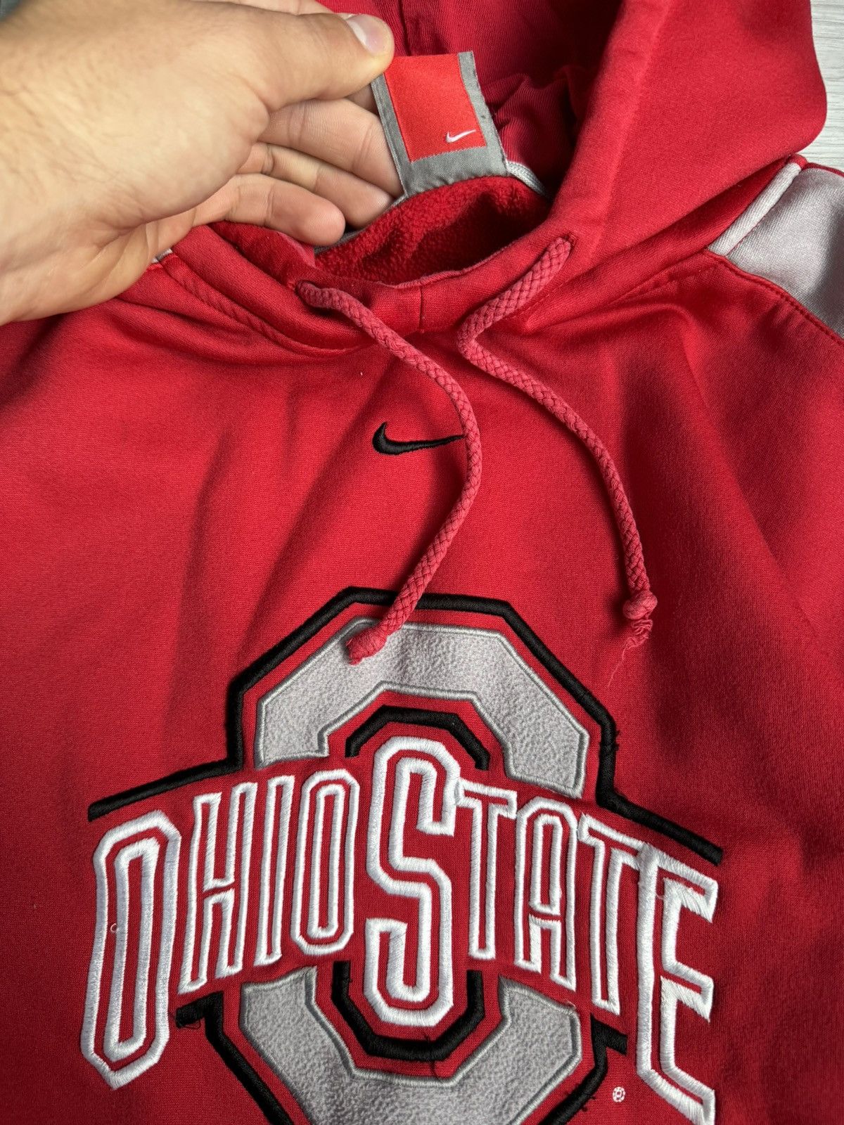 Nike × Vintage Vintage Nike Logo USA Ohio State central swoosh hoodie Size US L / EU 52-54 / 3 - 7 Thumbnail
