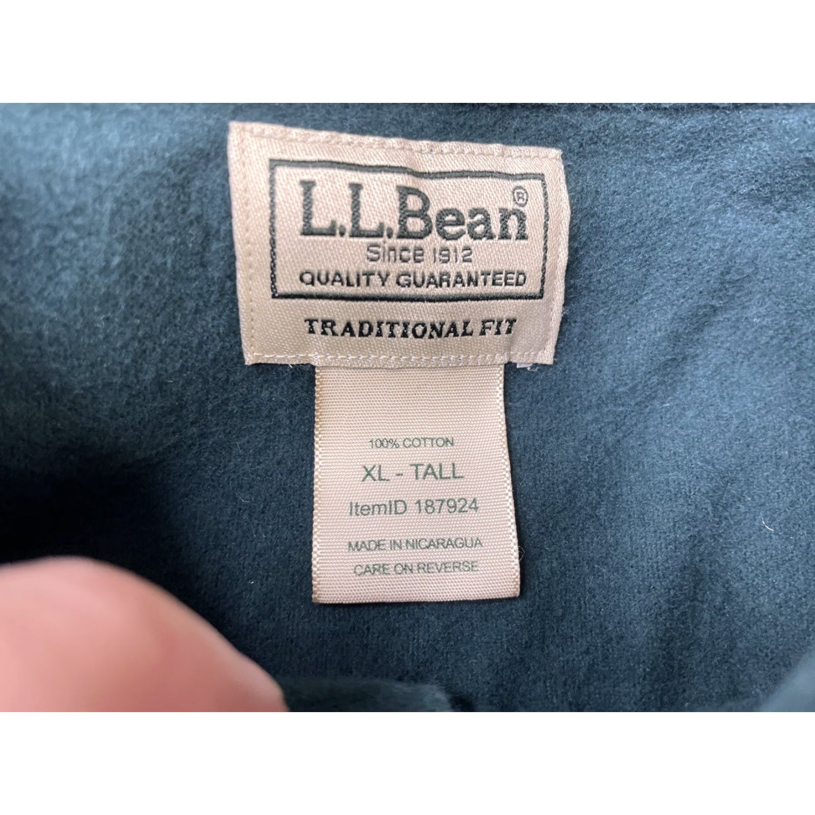 Vintage LL Bean Shirt Mens XL Tall Chamois Flannel Heavyweight Button Front Green Size US XL / EU 56 / 4 - 3 Thumbnail