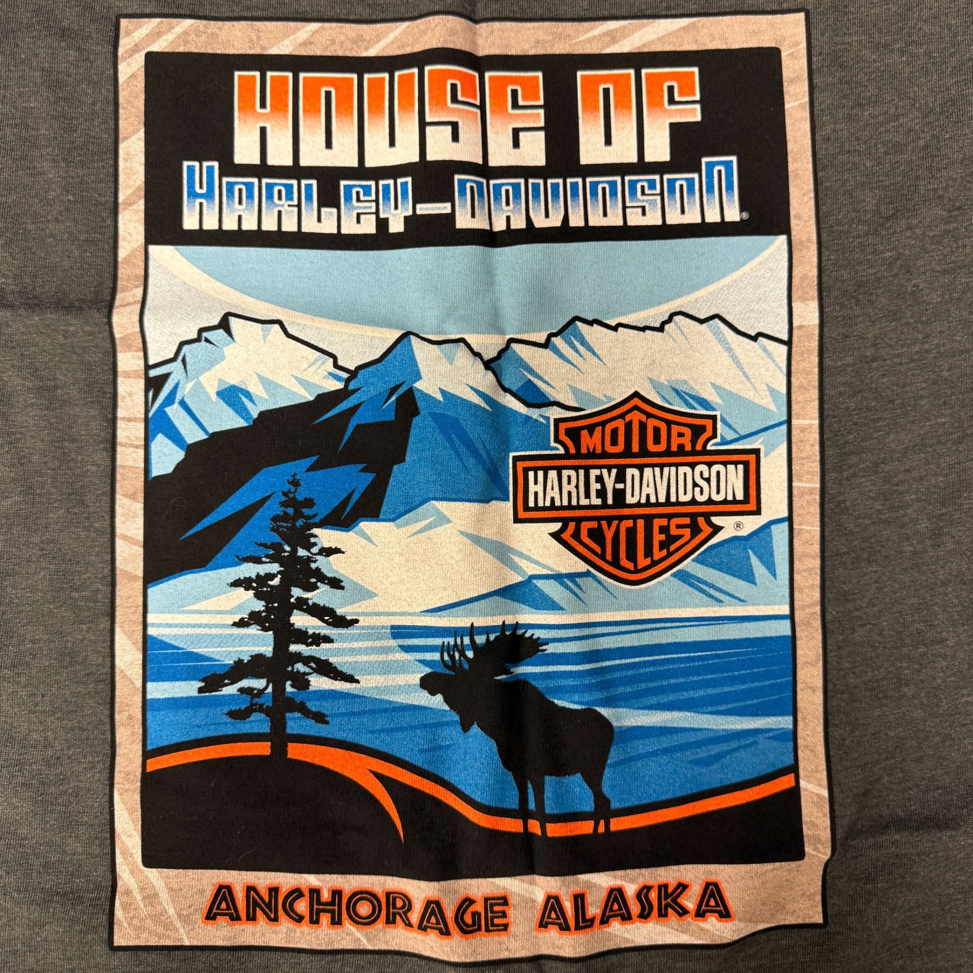 Harley Davidson NEW Anchorage ALASKA Blue SNOWY MOUNTAIN Motorcycle T Shirt Size US XXL / EU 58 / 5 - 1 Thumbnail