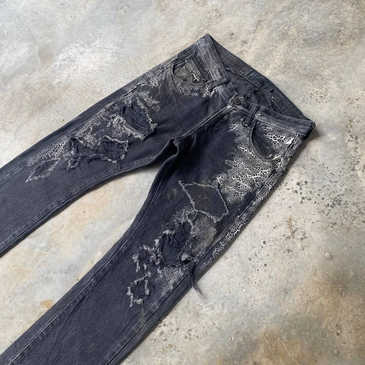 JACKROSE Rare Jackrose Luv Maison Python+Spider Web Distressed Denim Size US 28 / EU 44 - 7 Thumbnail