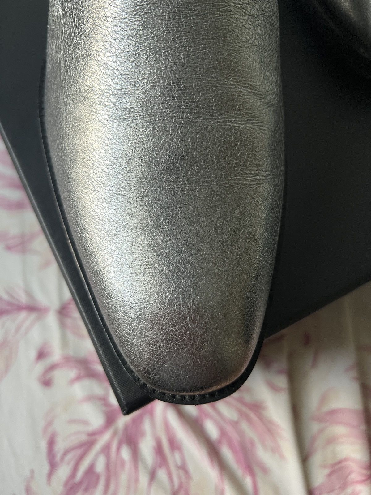 Hedi Slimane YSL Hedi Slimane Saint Laurent Wyatt 40 Silver Leather Boots Size US 8 / EU 41 - 4 Thumbnail