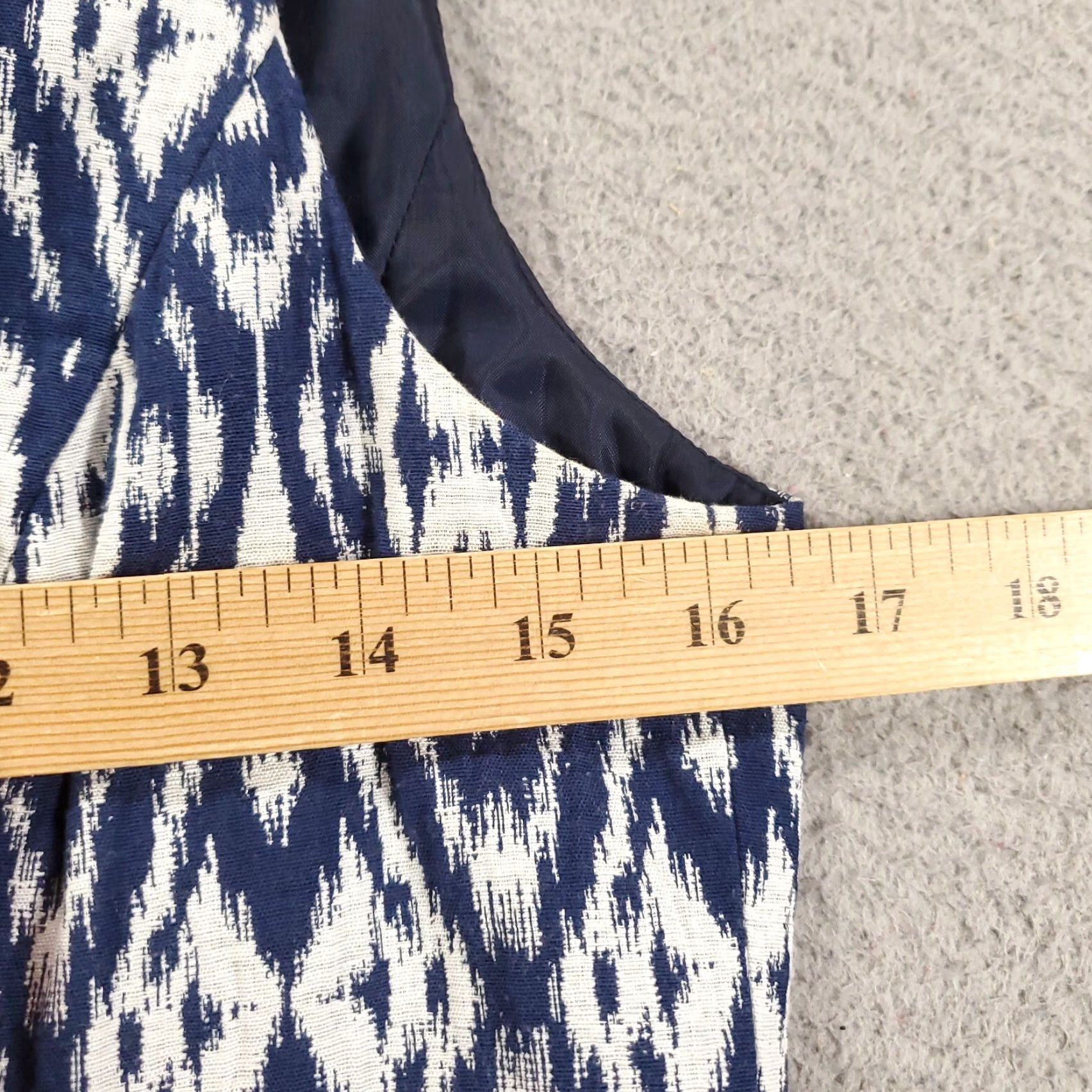 Anne Klein Womens Anne Klein Dress Shift Tank Dress Geometric Blue White Lined Sleeveless Size 6 Short N/A? Size M / US 6-8 / IT 42-44 - 3 Thumbnail