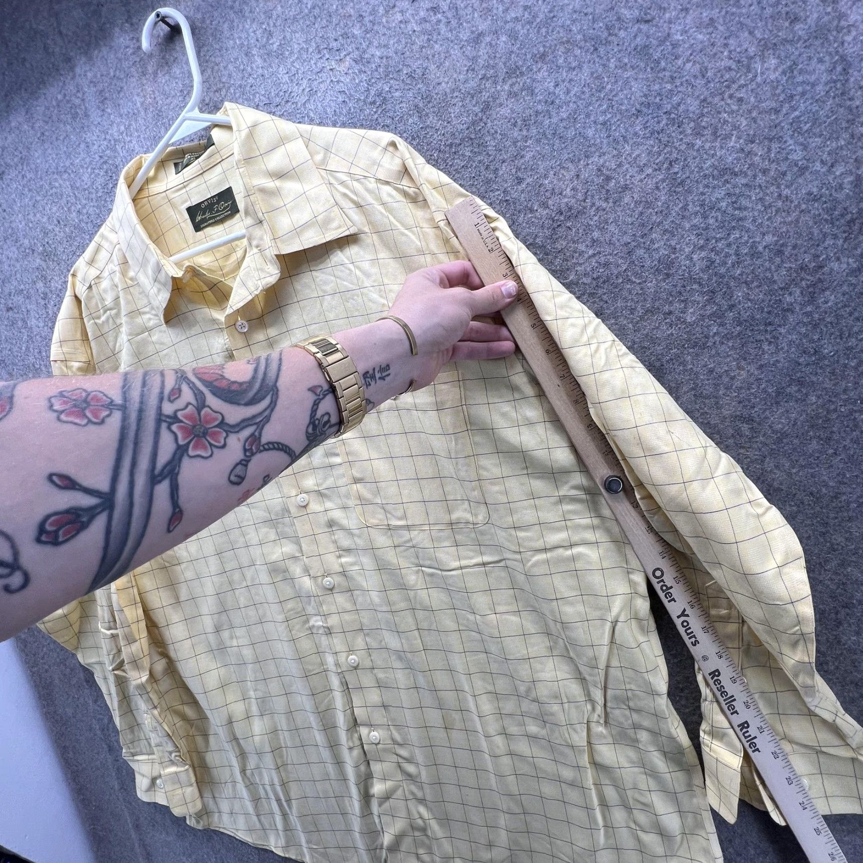 Orvis Orvis Shirt Mens XL Yellow Check Long Sleeve Button Front Cotton Outdoor Casual Size US XL / EU 56 / 4 - 5 Thumbnail