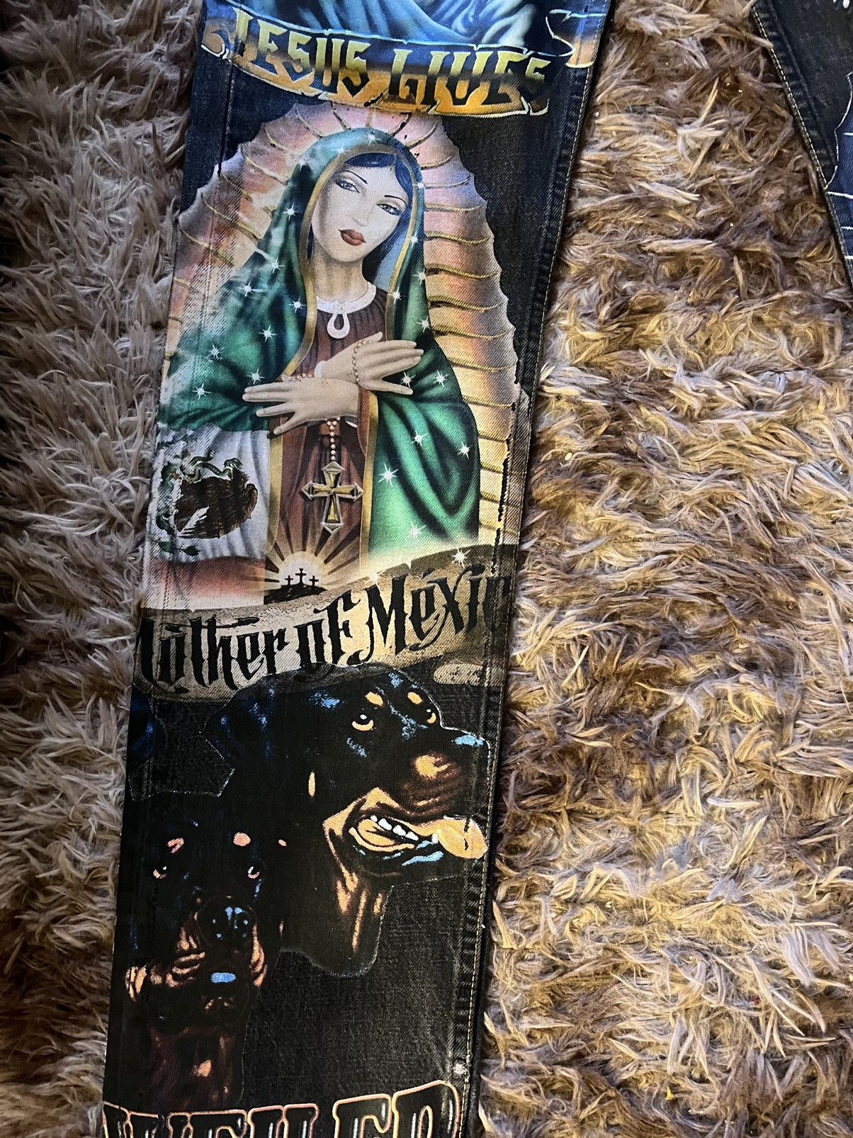 Other @thechubbychicano “BARRIO” custom levi’s patchwork jeans Size US 32 / EU 48 - 4 Thumbnail